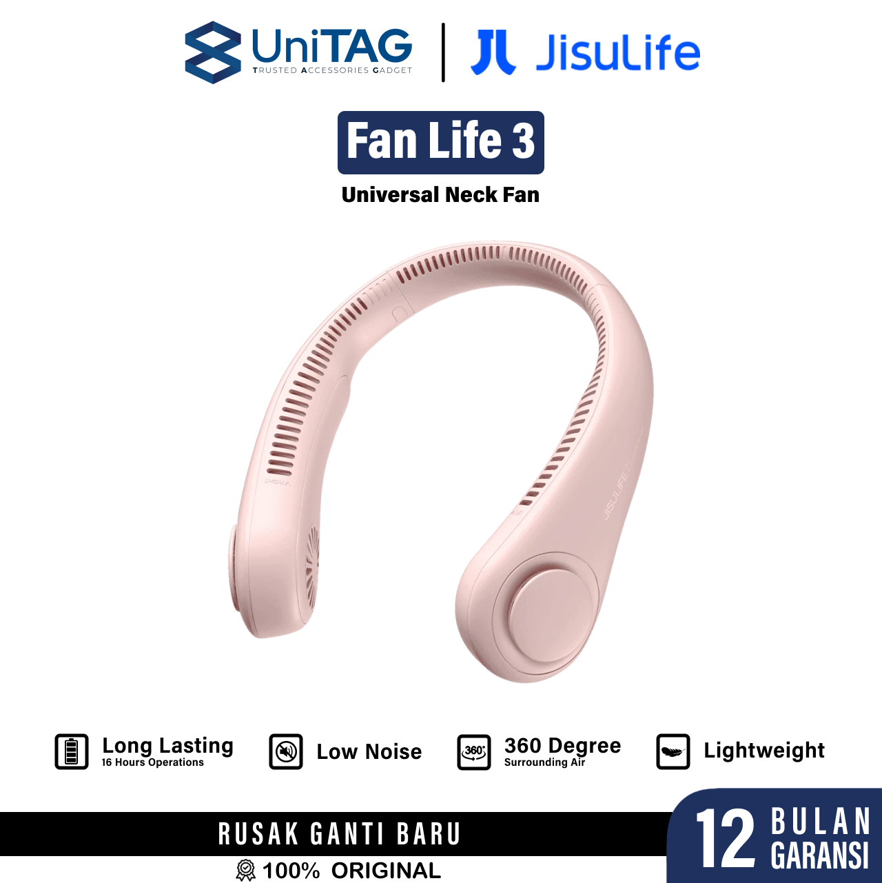 Jisulife Neckfan Life3 4000mAh - Pink JL NF FA14 PK