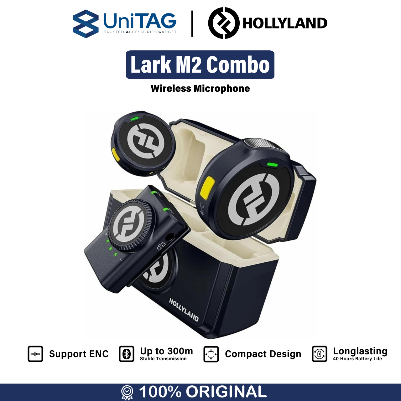 HOLLYLAND Wireless Microphone Lark M2 Duo Combo - Black
