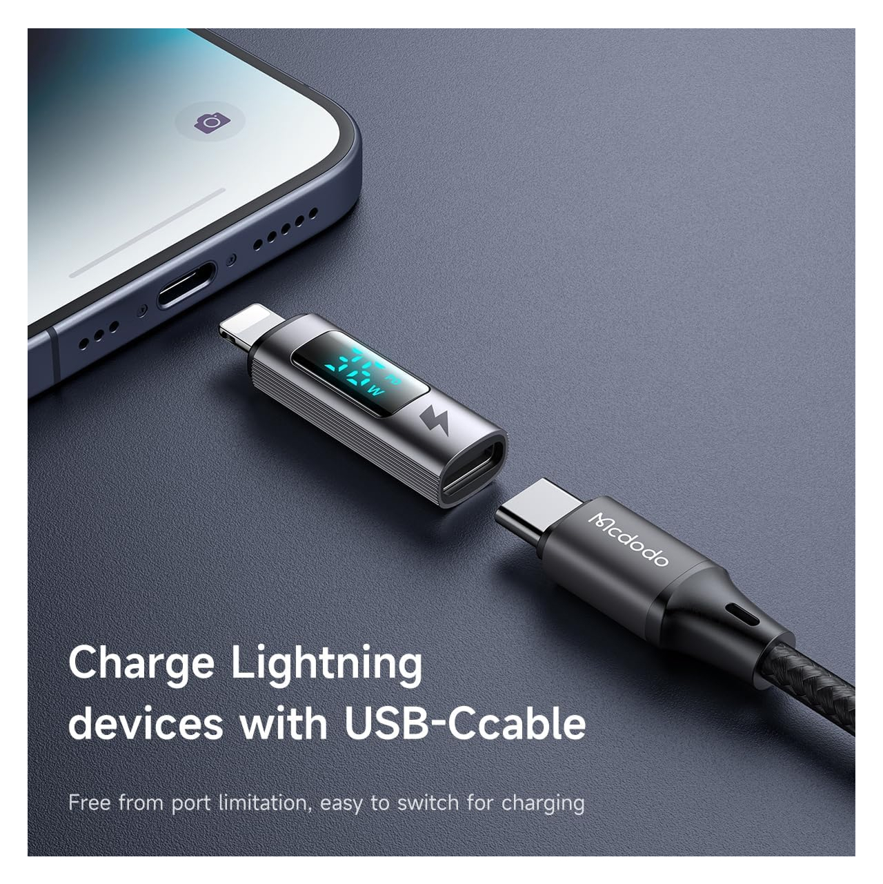 MCDODO Adapter OTG Lightning (Male) to USB C (Female) 36W Cable Holder - OT-0510