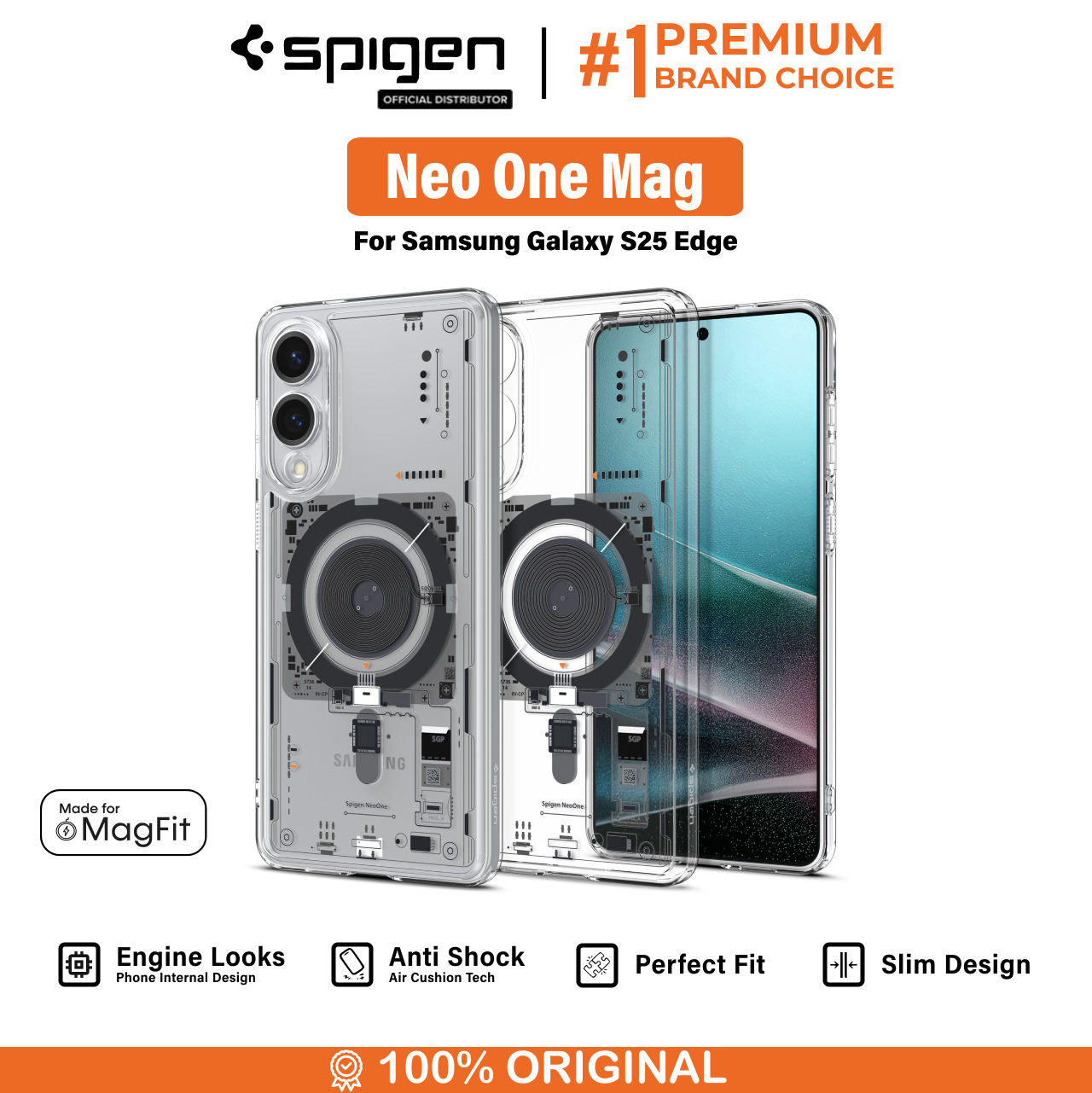 Spigen Galaxy S25 Edge Case Magsafe Ultra Hybrid MagFit Neo One - ACS09416