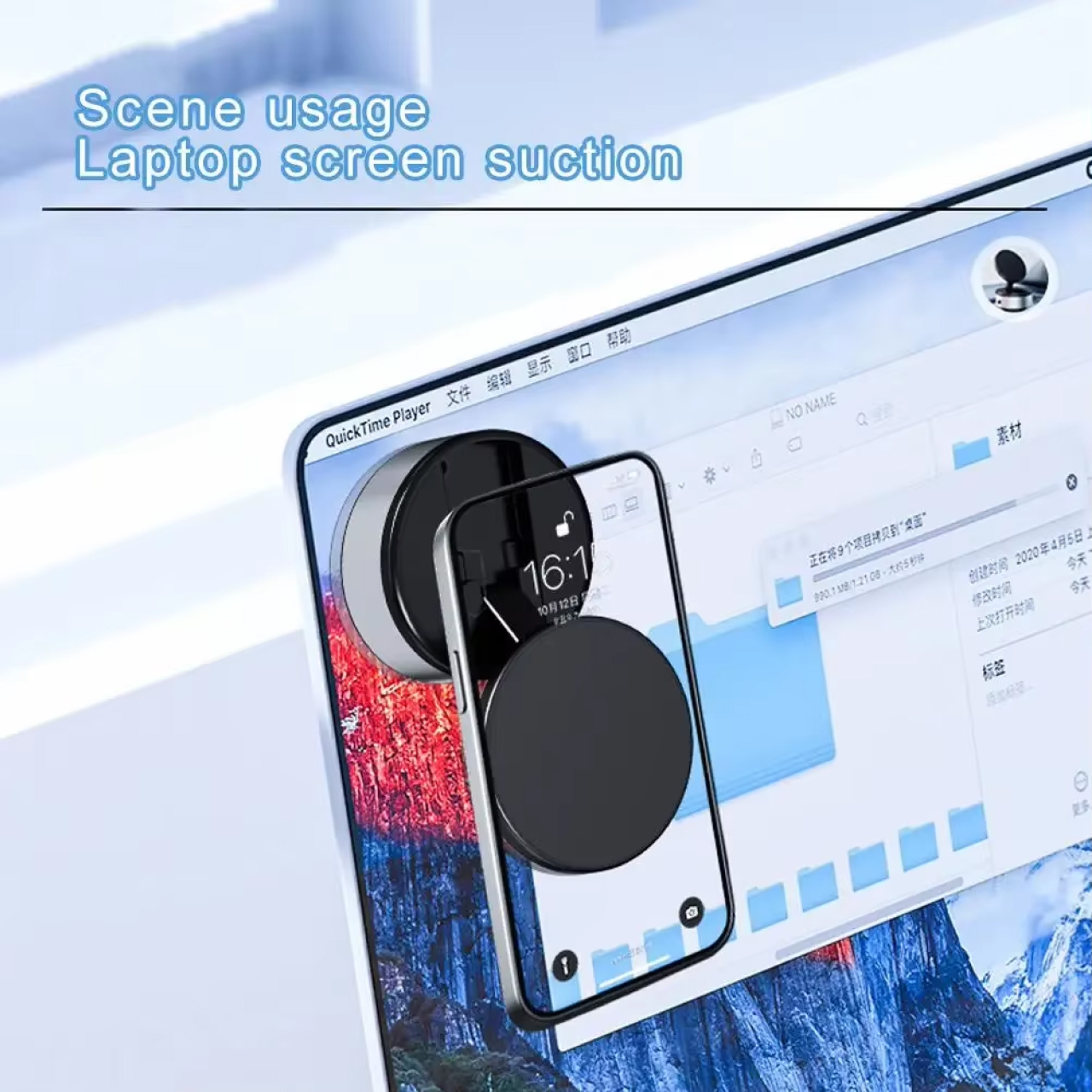 Octagoods Universal Phone Holder with Wireless Charger Vacuum Suction M12Q - Black M12Q
