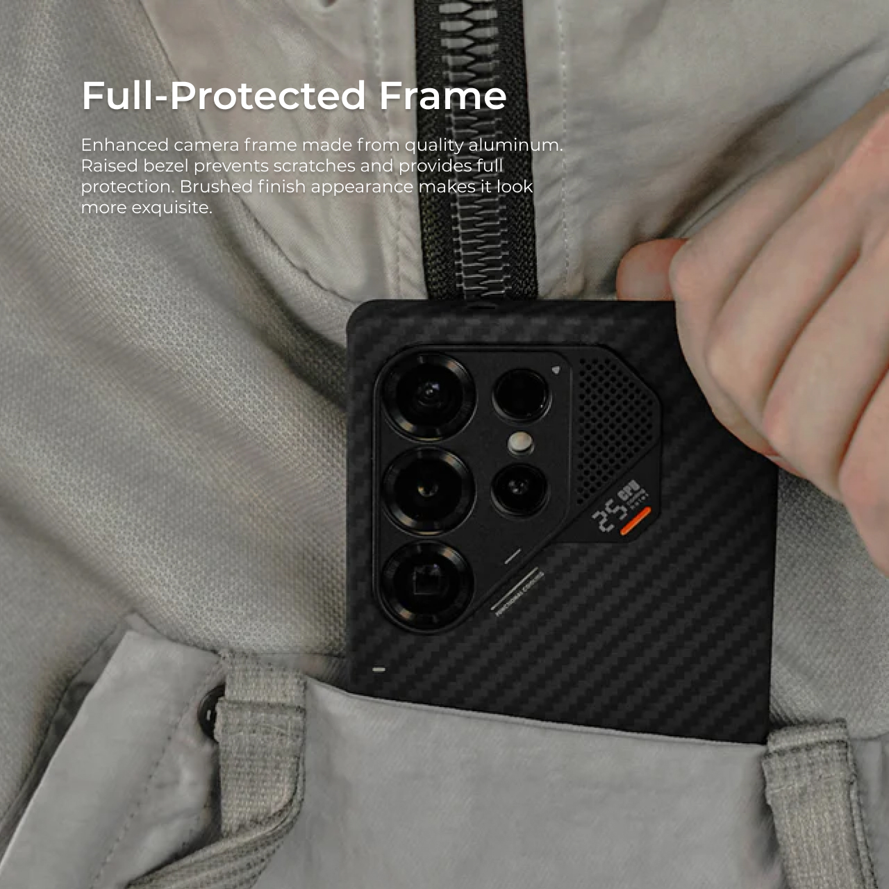 Aulumu Galaxy S25 Ultra Case Aramid Fiber - Black S25-U-AF-BK-1