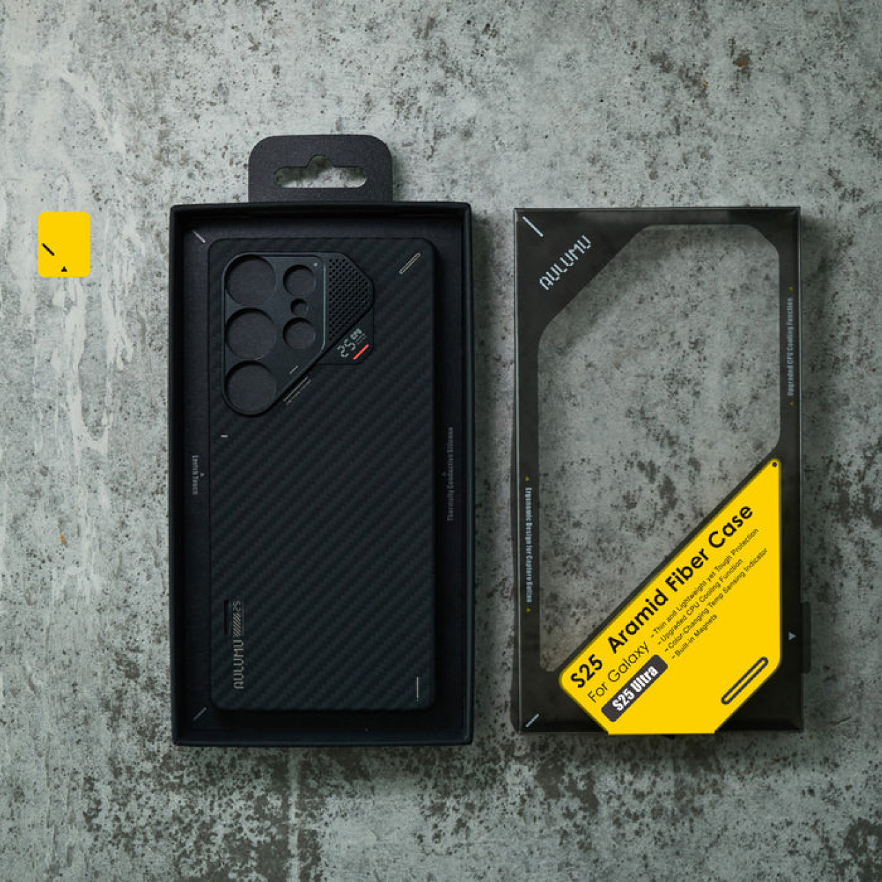 Aulumu Galaxy S25 Ultra Case Aramid Fiber - Black S25-U-AF-BK
