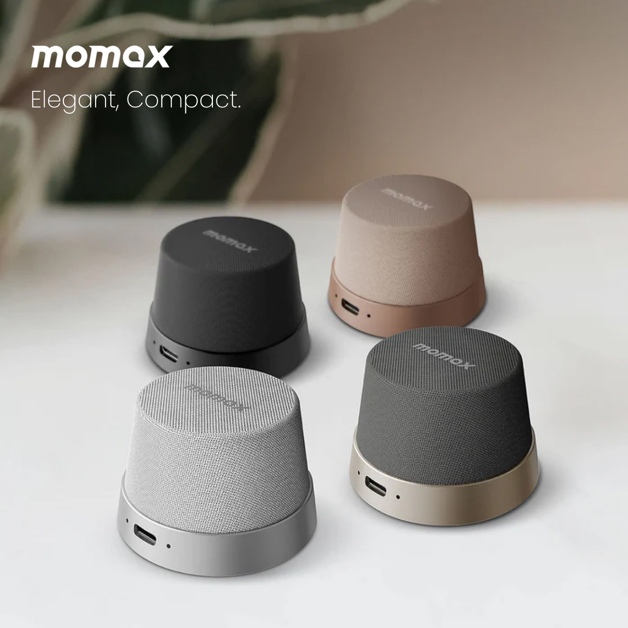 Momax Wireless Speaker 1-VibeGo Magnetic Portable True Wireless Speaker - Blue BS6HKB