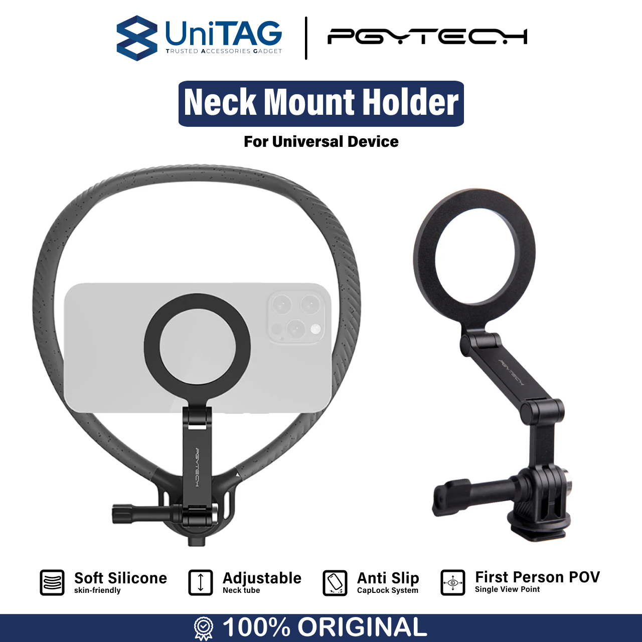 PGYTECH Neck Holder Magsafe CapLock Neck Mount - Black P-GM-238