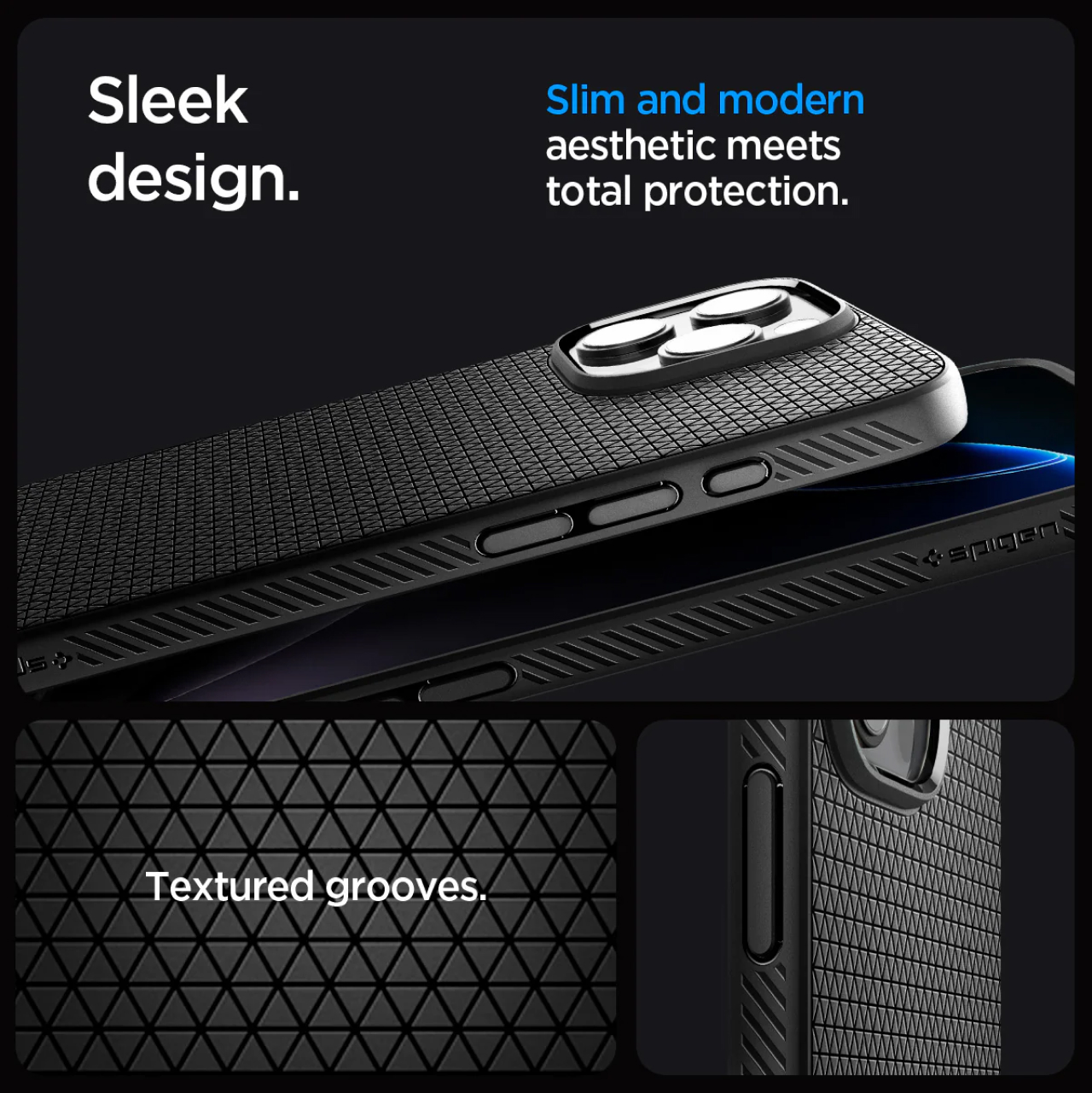 Spigen iPhone 16 Pro Max Case Liquid Air T Magfit - Matte Black ACS09114-1