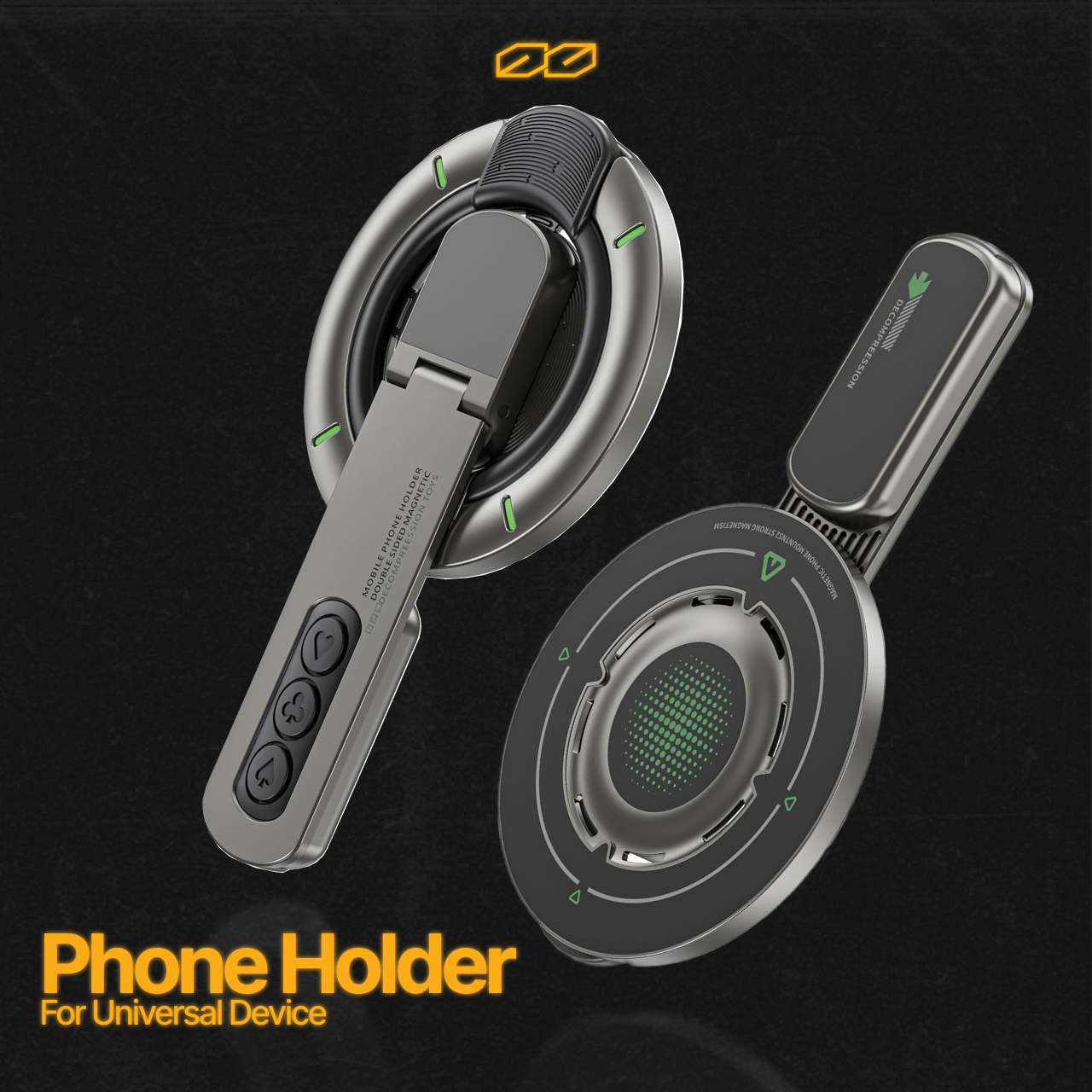 Octagoods Phone Holder Magsafe 2 in 1 Stand with Fingger Grip - Gray-1