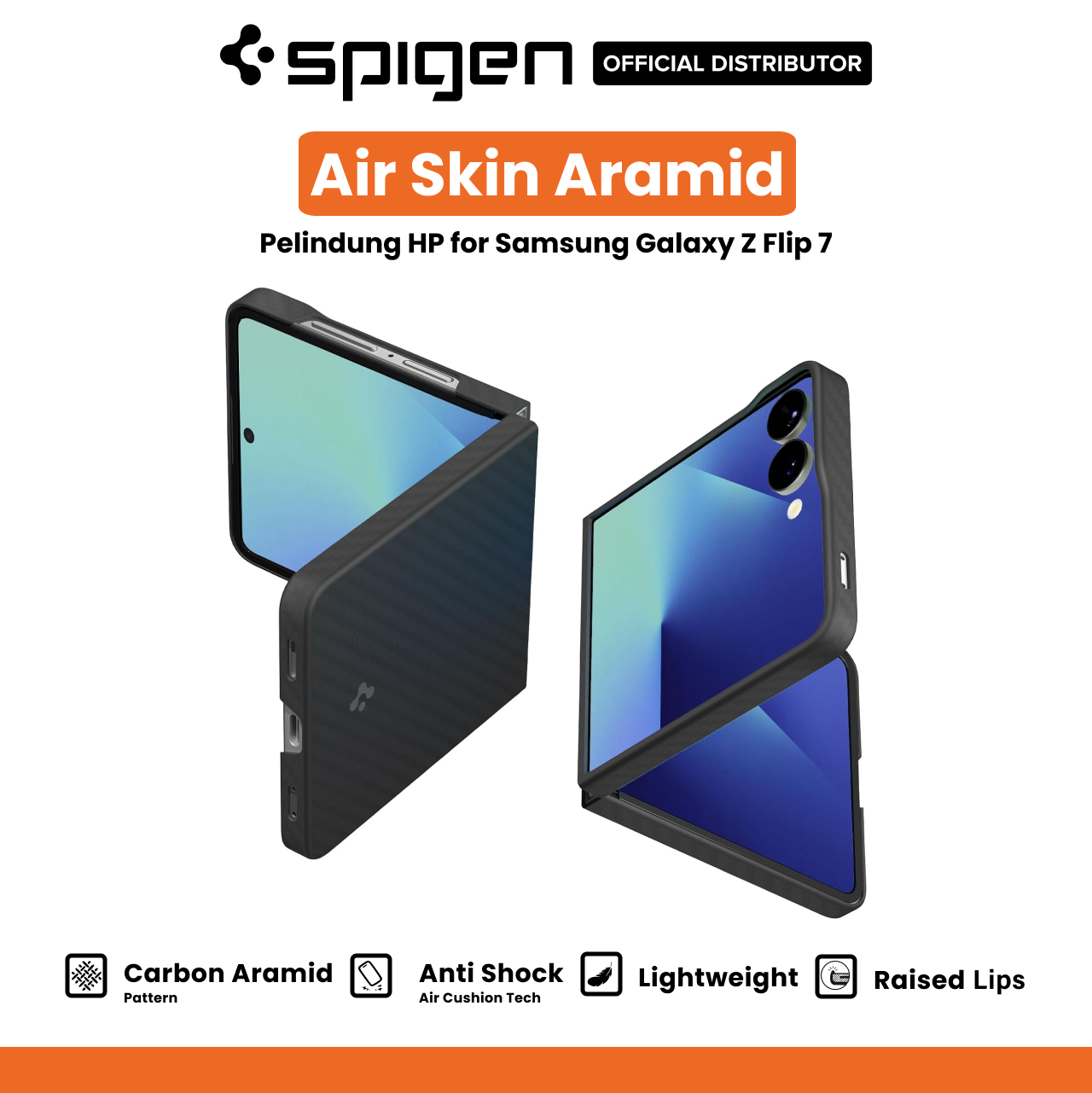 Spigen Galaxy Z Flip 7 Case Air Skin Aramid - Black ACS09564