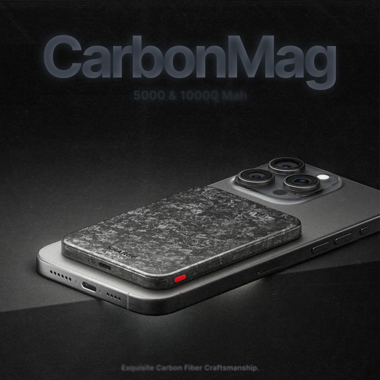 Sharge Powerbank Magsafe Qi2 Thin 5000mAh Carbon Mag - Black YDD-SG-C3TXWCX-HEI