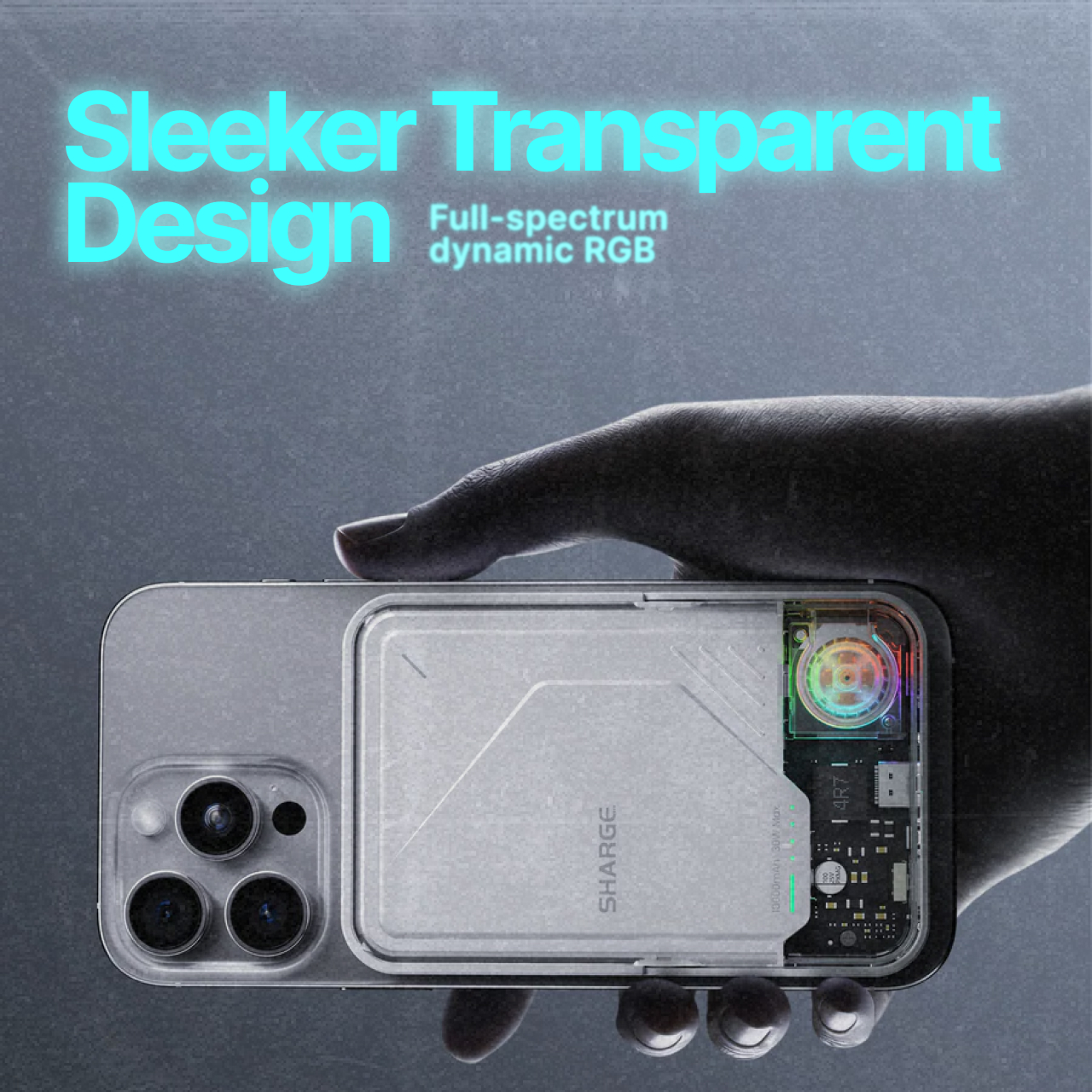 Sharge Powerbank Magsafe Transparent Stand 10000mAh IceMag 2 - White YDD-SG-JF2CX-BAI