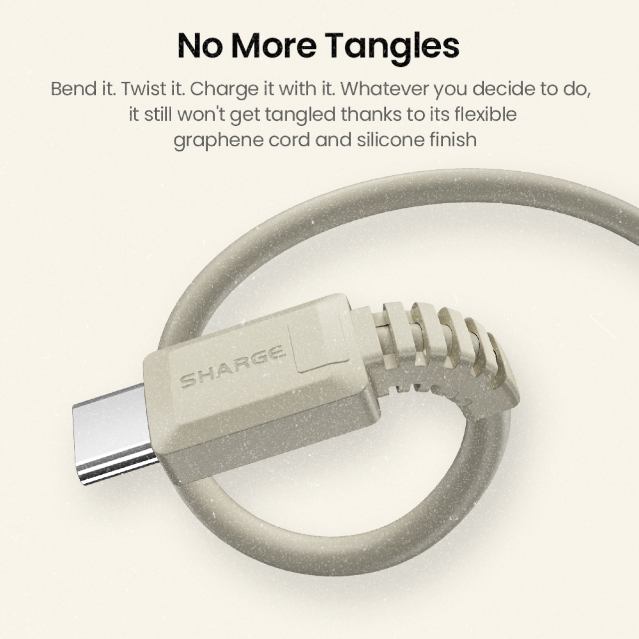Sharge Kabel Charger USB C - USB C Retro Rubber 1000W 1.2m - White Retro SJX-SJ-CC-1.2-FG-MI