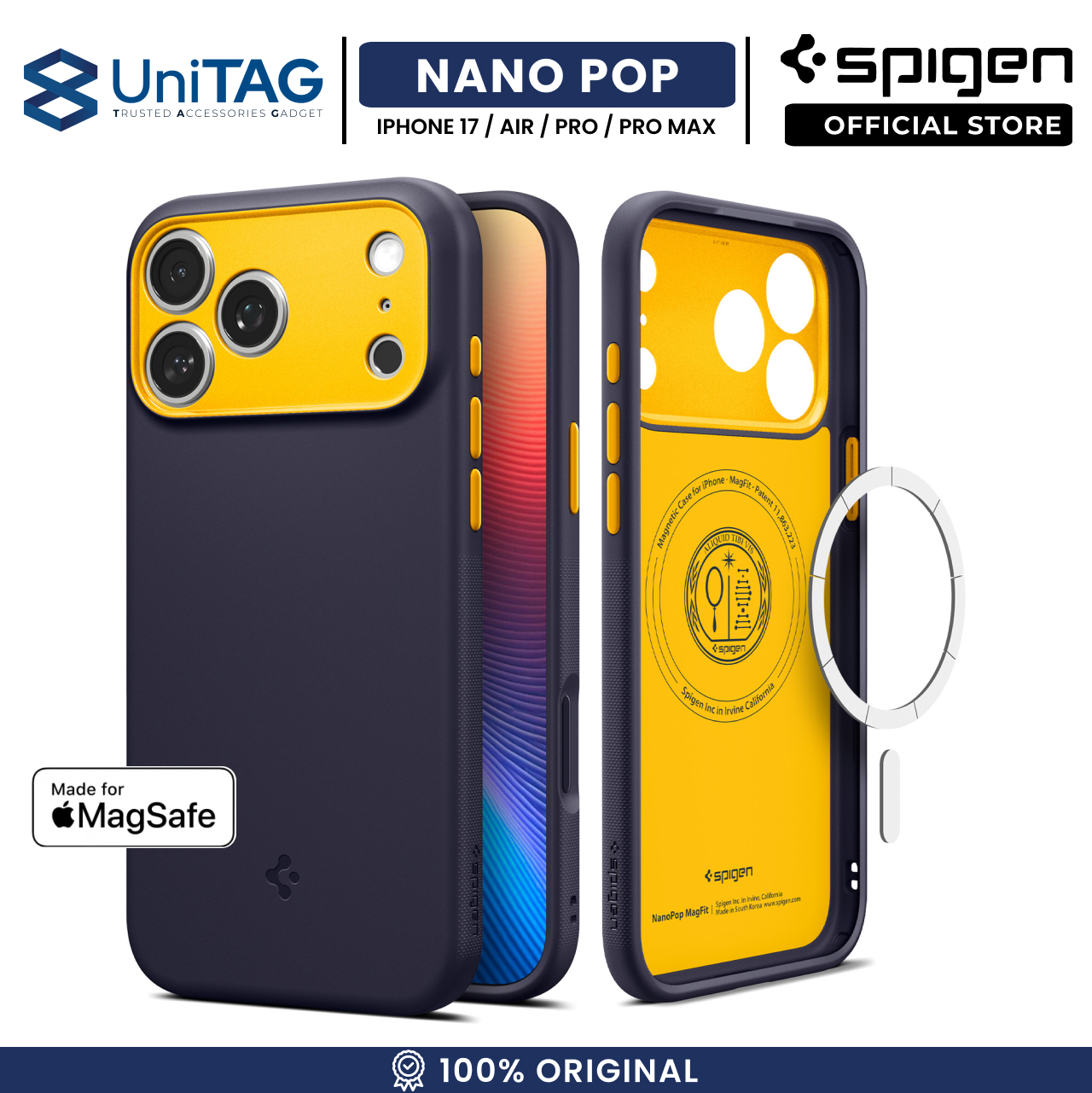 Spigen iPhone 17 Pro Case Nano Pop MagFit - Blueberry Navy ACS10326 (Offline SKU)