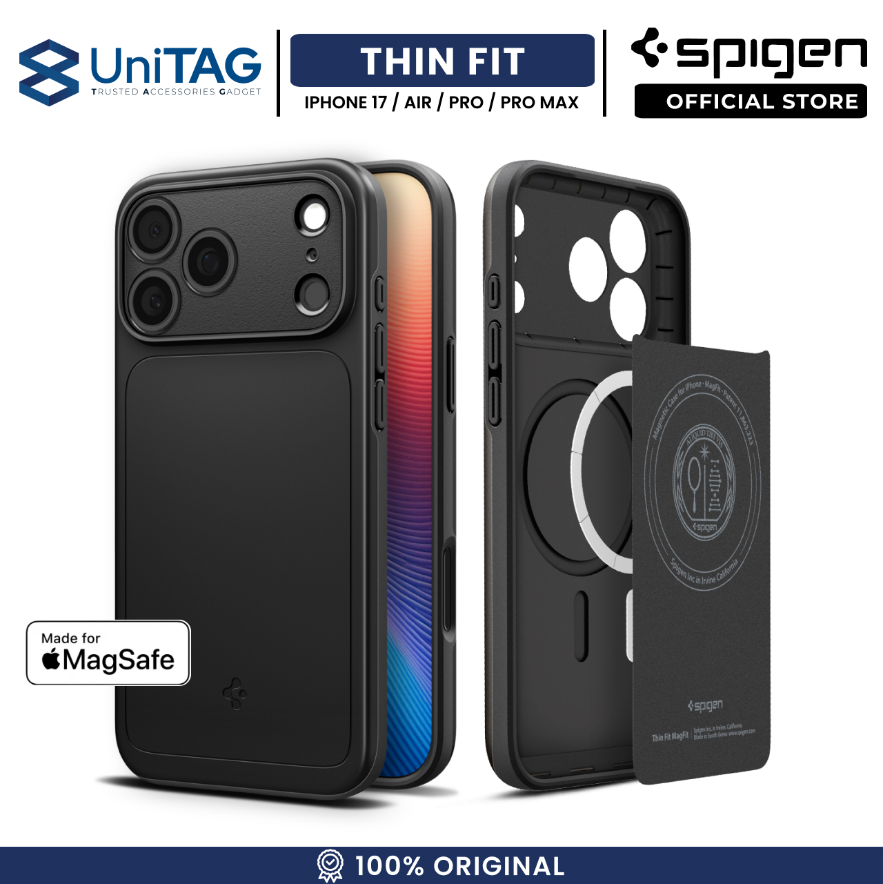 Spigen iPhone 17 Pro Case Thin Fit MagFit - Black ACS10339 (Offline SKU)