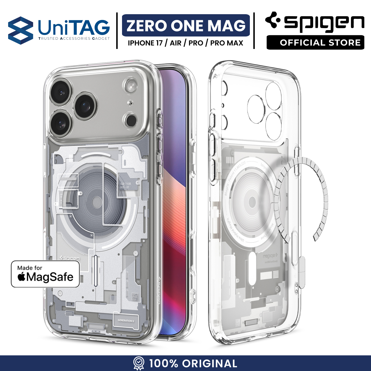 Spigen iPhone 17 Pro Case Ultra Hybrid MagFit Zero One - White ACS10351 (Offline SKU)