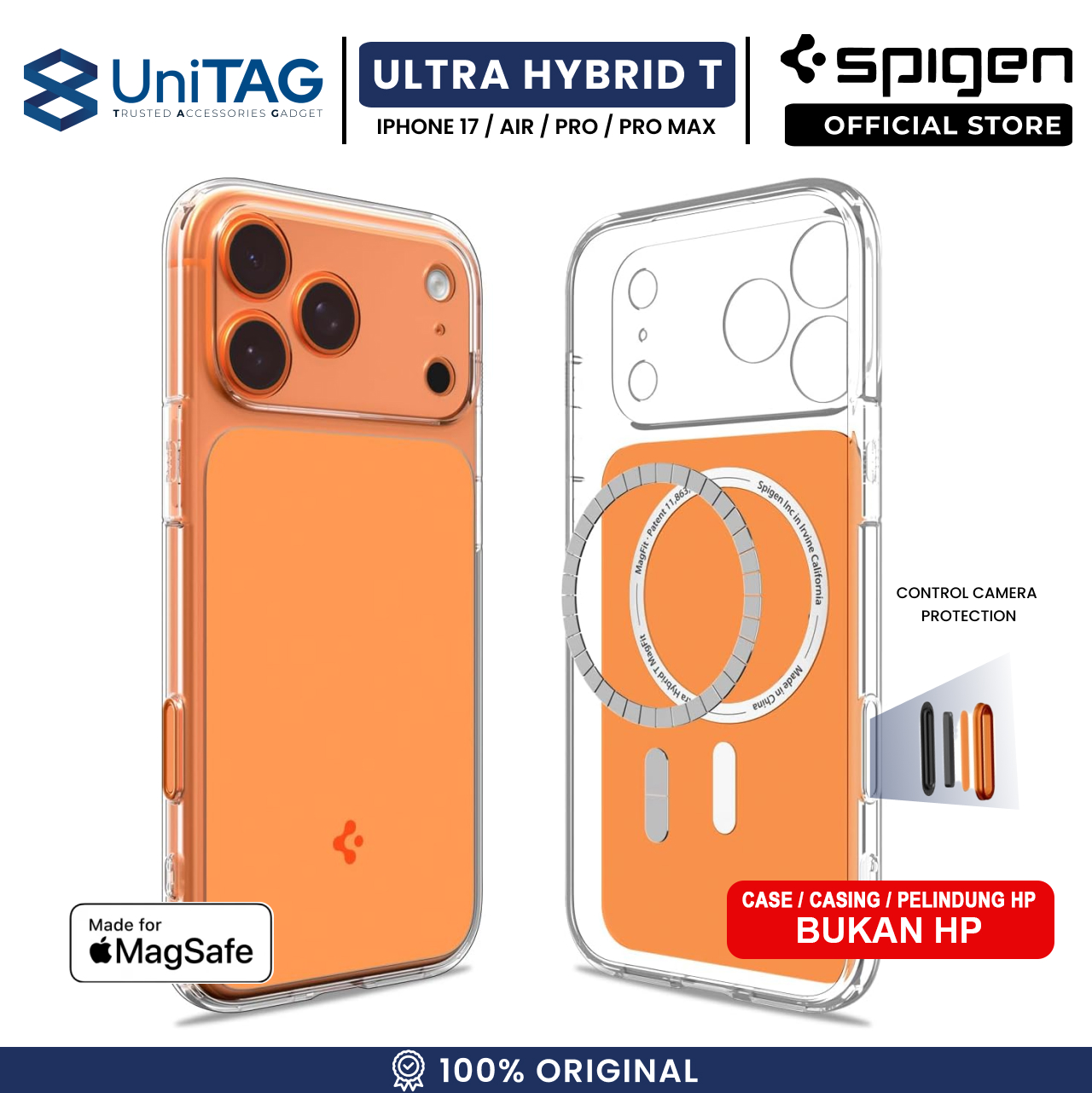 Spigen iPhone 17 Pro Max Case Ultra Hybrid T MagFit - Glossy Orange ACS10474 (Offline SKU)