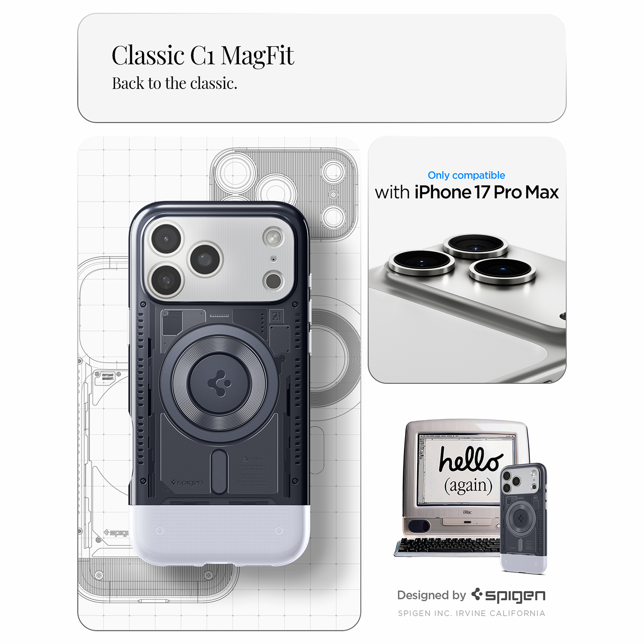 Spigen iPhone 17 Pro Case Classic C1 MagFit - Ruby ACS10359 (Offline SKU)