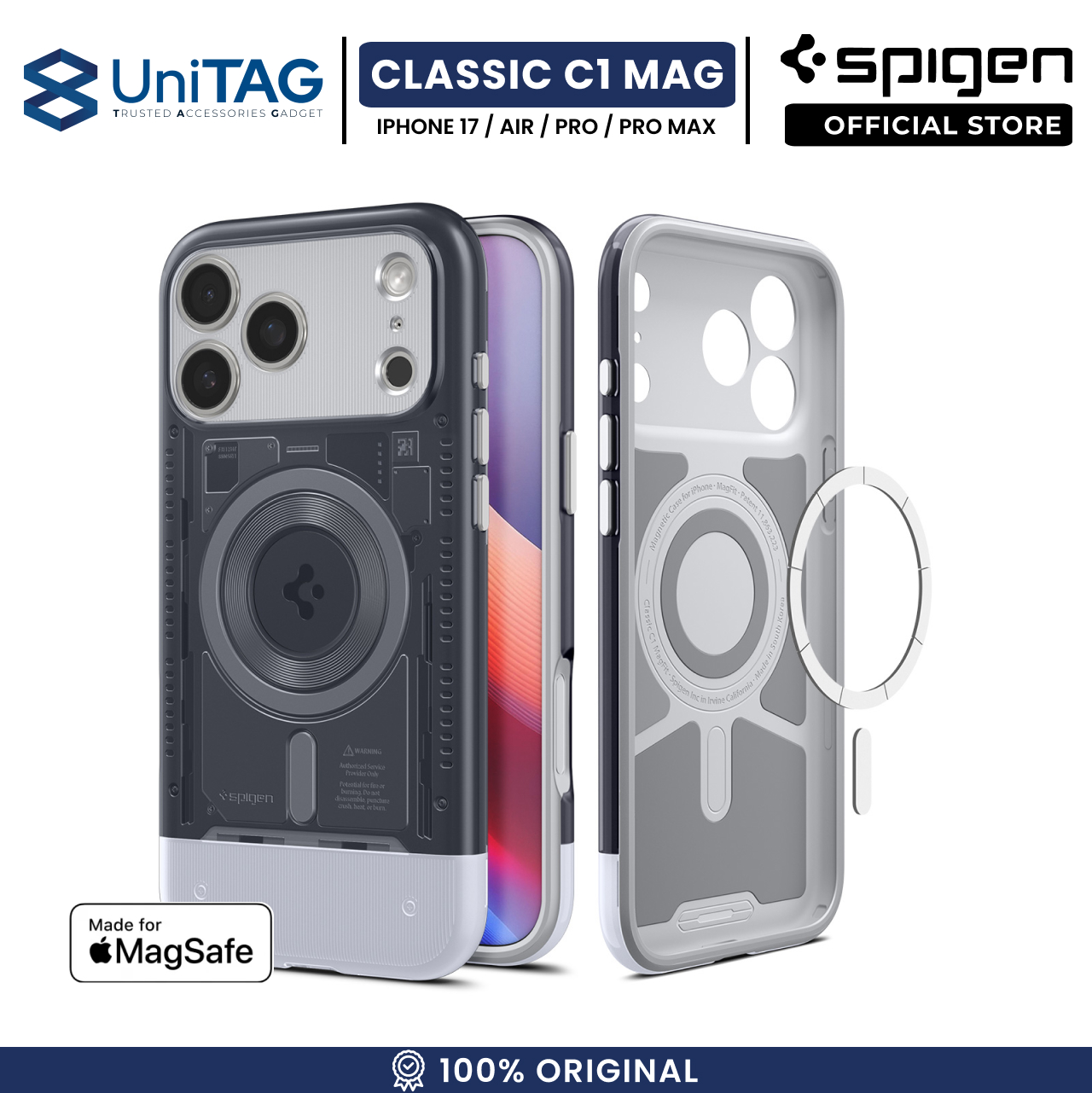 Spigen iPhone 17 Pro Case Classic C1 MagFit - Graphite ACS10357 (Offline SKU)