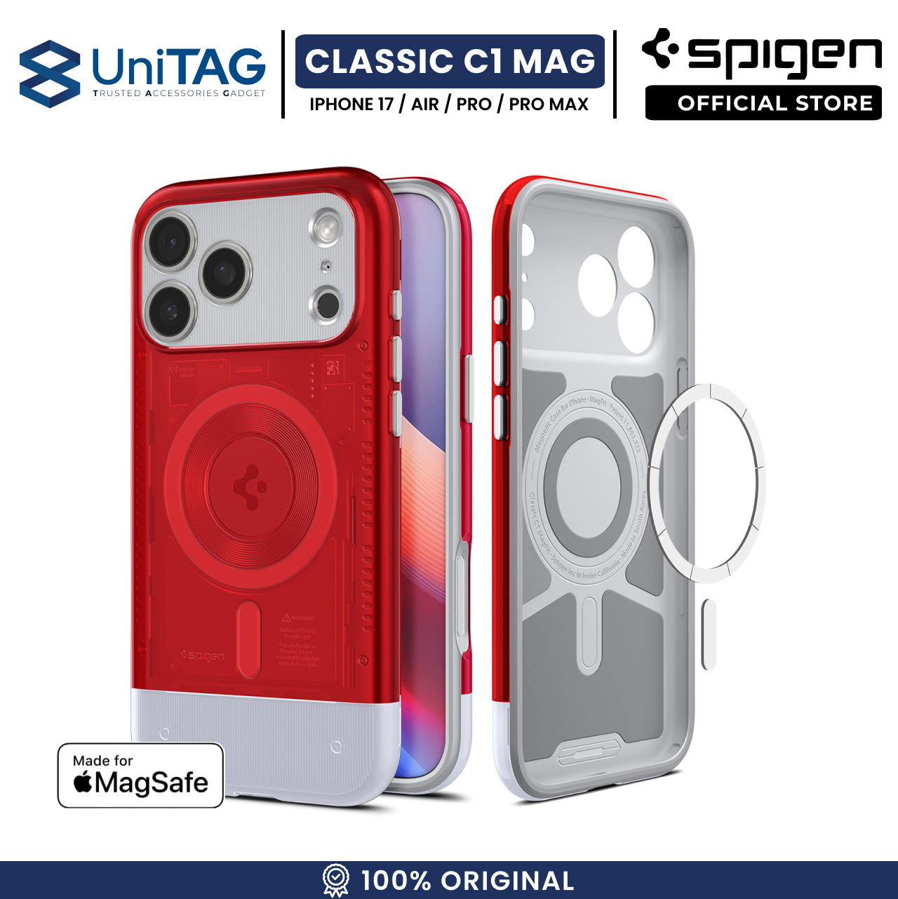 Spigen iPhone 17 Pro Case Classic C1 MagFit - Ruby ACS10359 (Offline SKU)