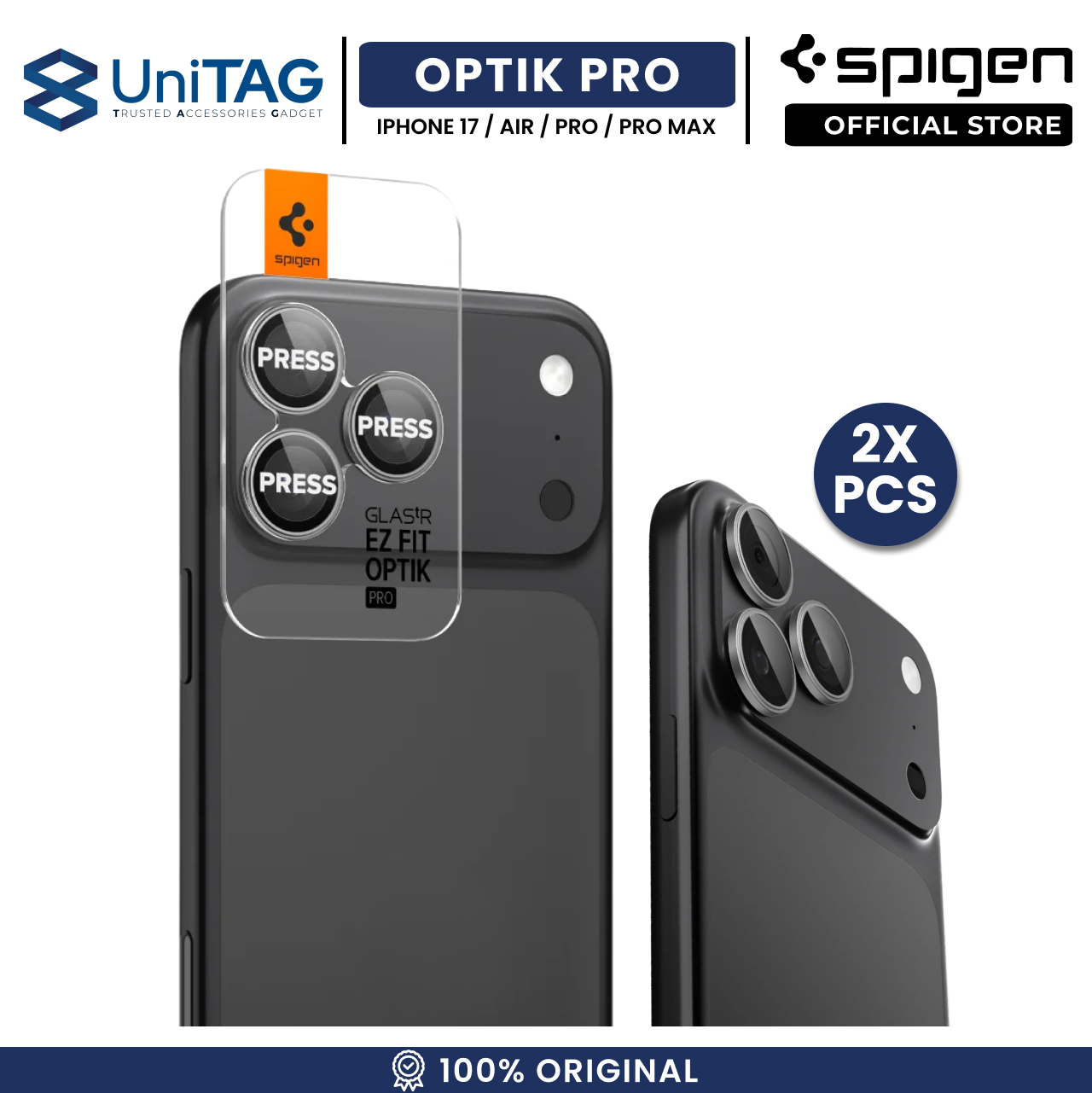 Camera Lens Protector for iPhone 17 Air Pro Max Spigen GlastR EZFit Optik Pro Anti Gores Scratch Ring Cover