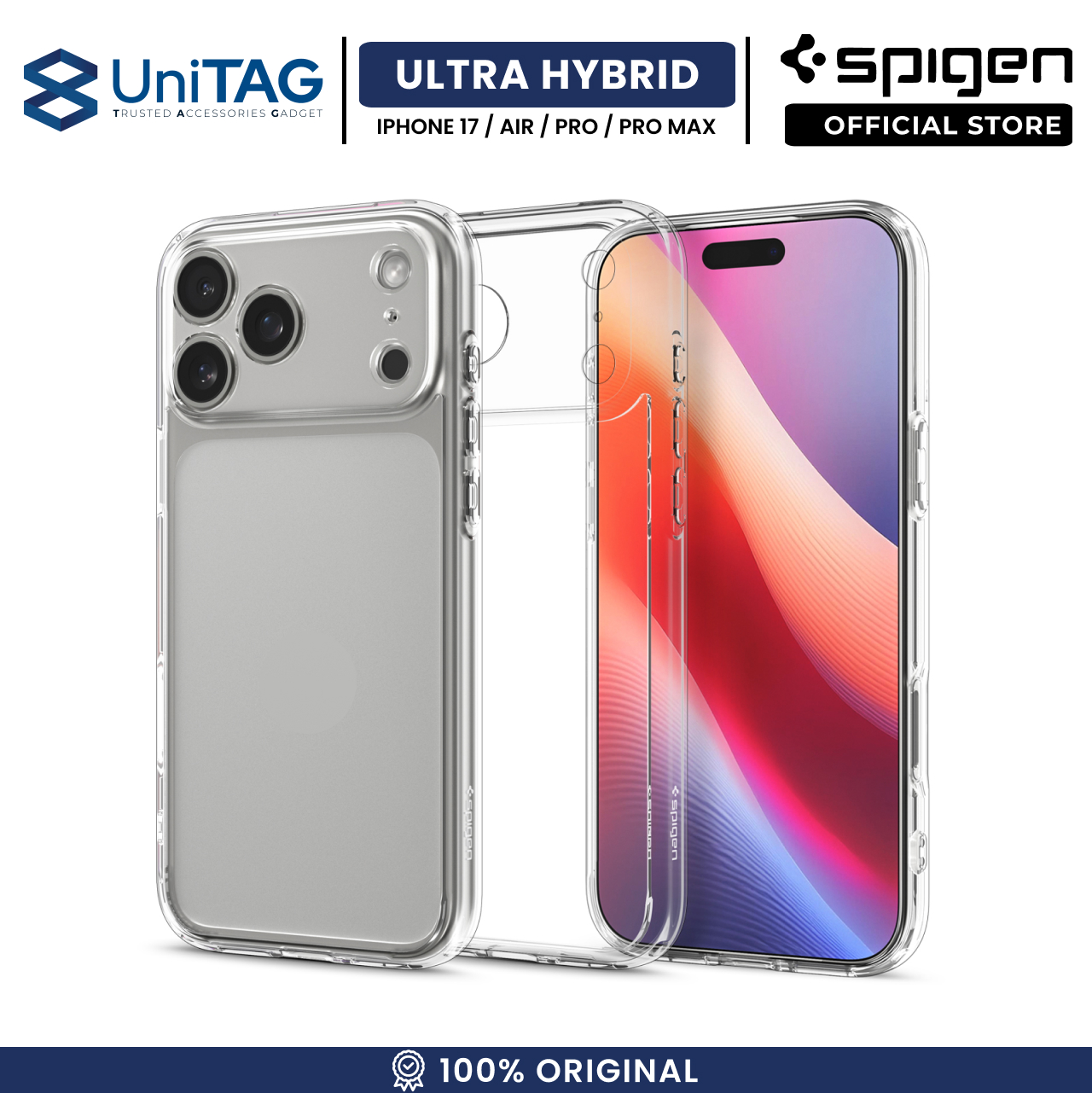 Spigen iPhone 17 Pro Max Case Ultra Hybrid - Crystal Clear ACS10278 (Offline SKU) [ACS10033]
