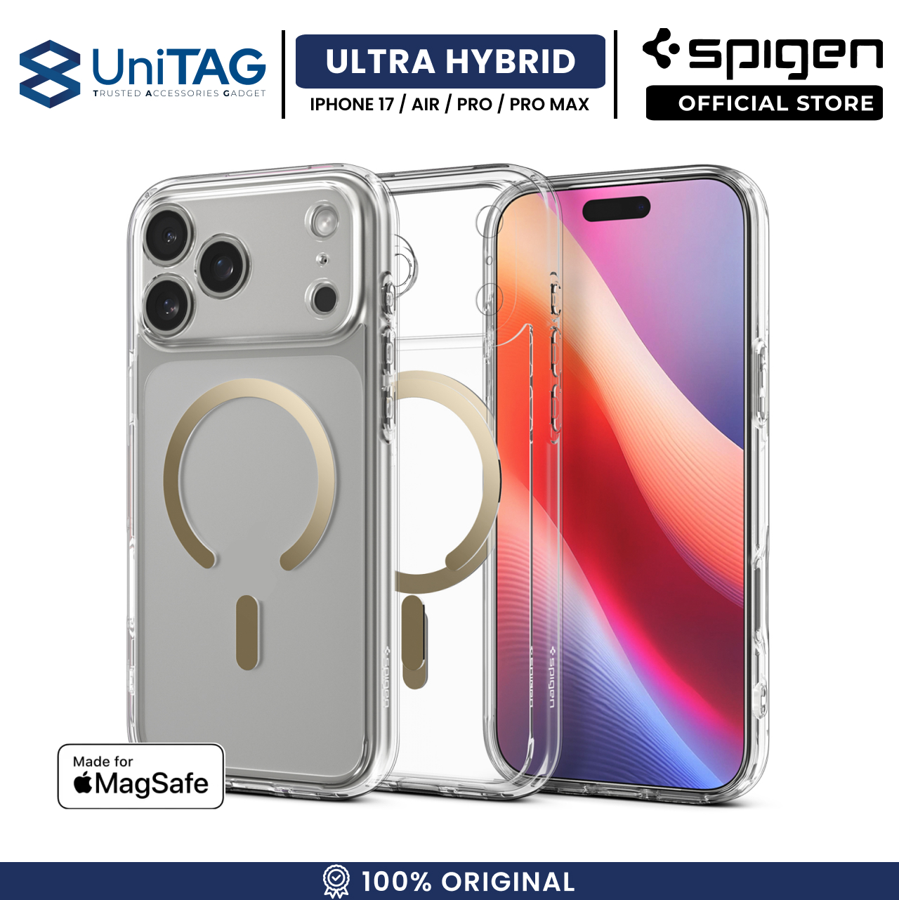 Spigen iPhone Air Case Ultra Hybrid MagFit - Clear Gold ACS10315 (Offline SKU)