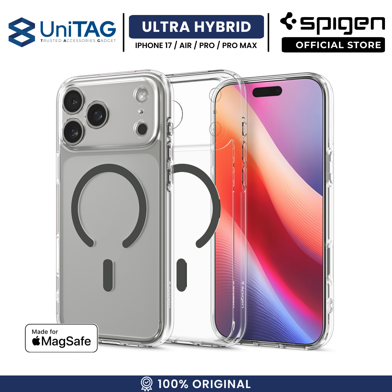 Spigen iPhone 17 Pro Max Case Ultra Hybrid MagFit - Clear Graphite ACS10283 (Offline SKU)