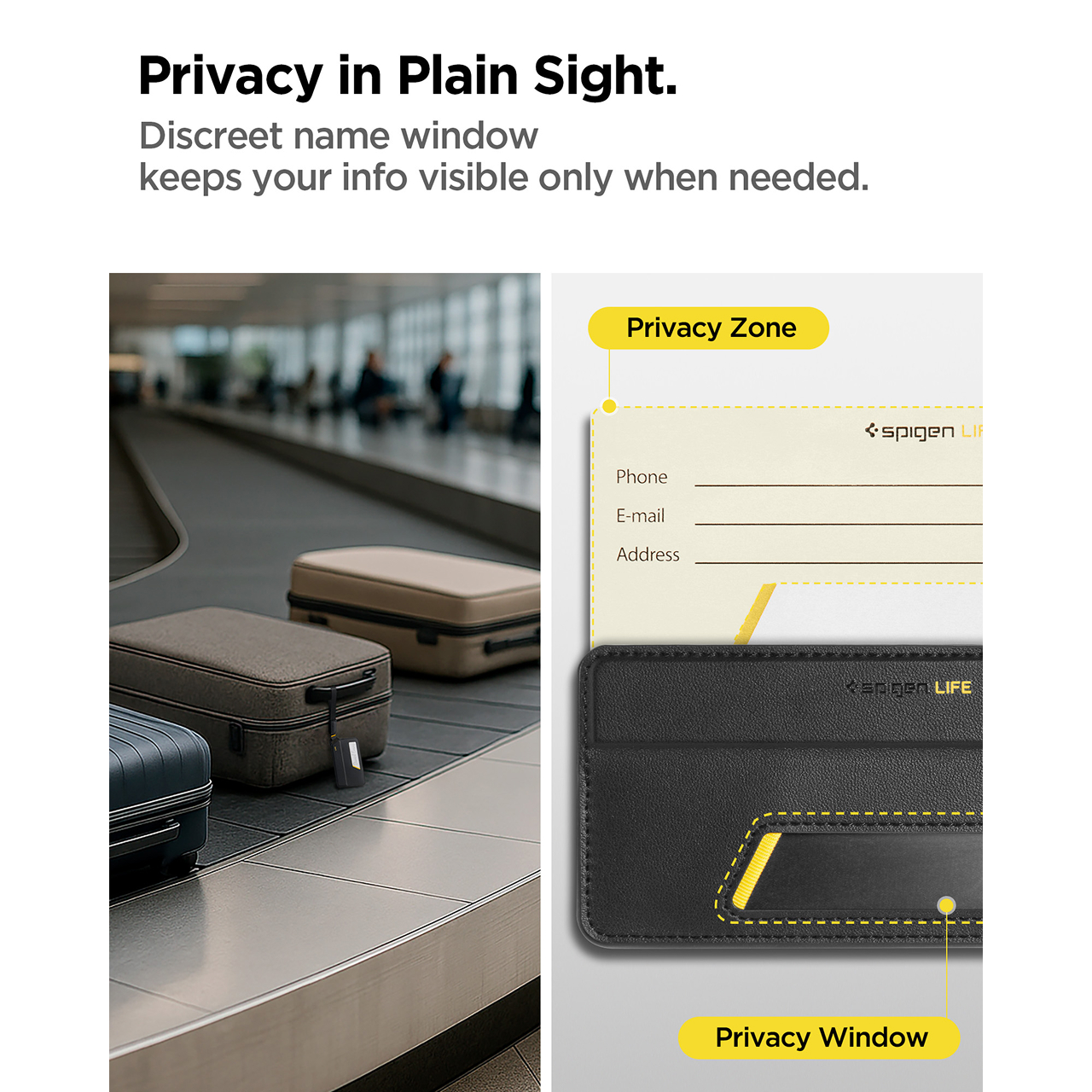 Spigen Label Tag Name Luggage Tag LF510 (1 Pack) - Black AHP09776