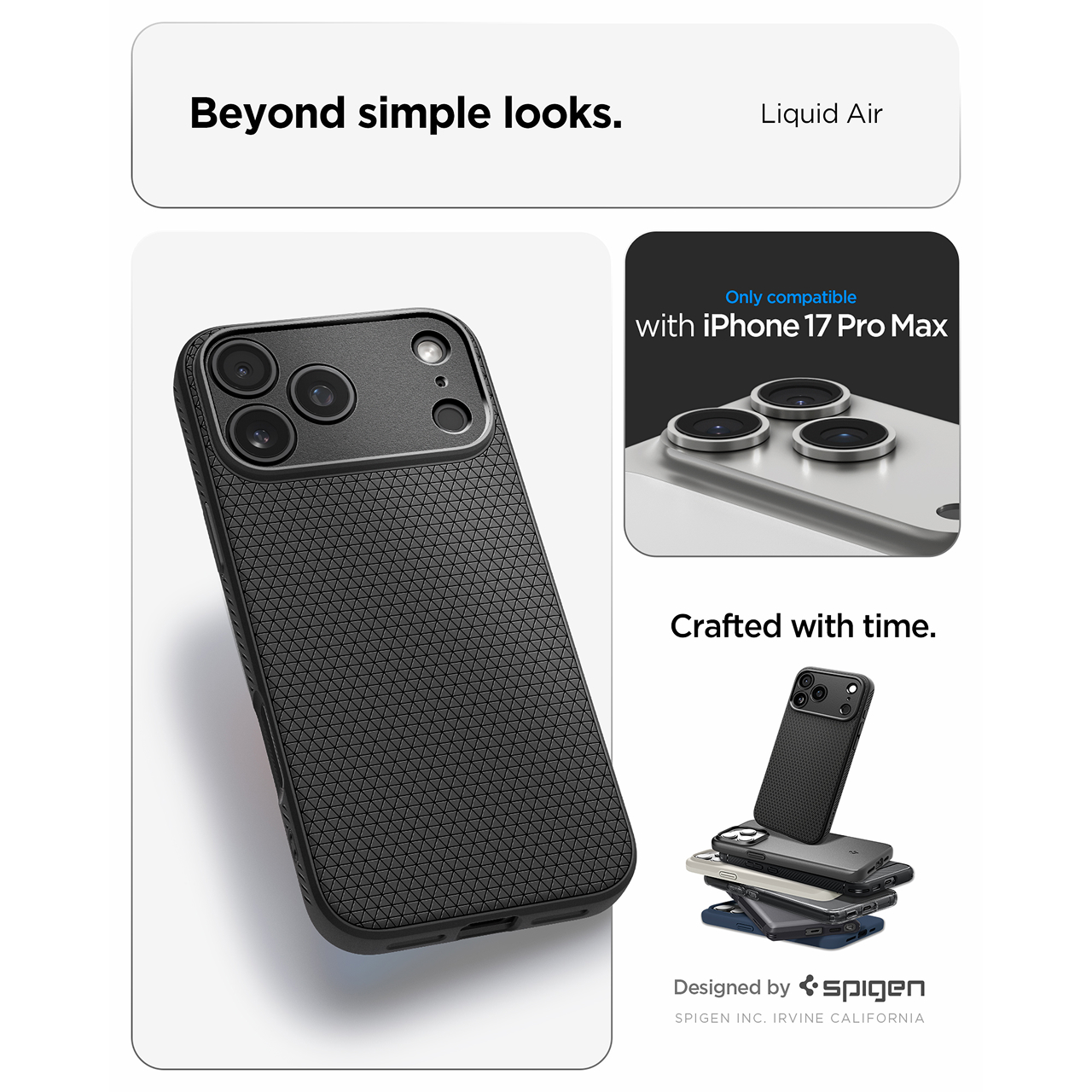 Spigen iPhone 17 Case Liquid Air - Matte Black ACS09977
