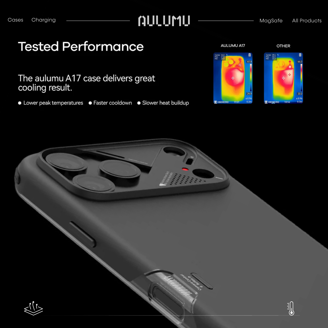 Aulumu iPhone 17 Pro Case Slim Shockproof MagSafe - White A17-SP-WT-PRO