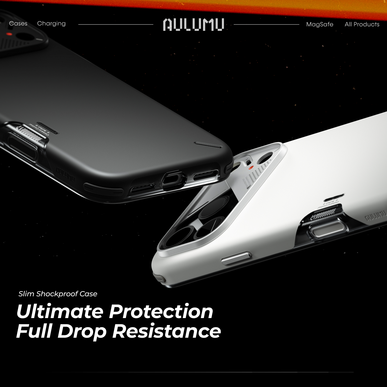 Aulumu iPhone 17 Pro Case Slim Shockproof MagSafe - White A17-SP-WT-PRO