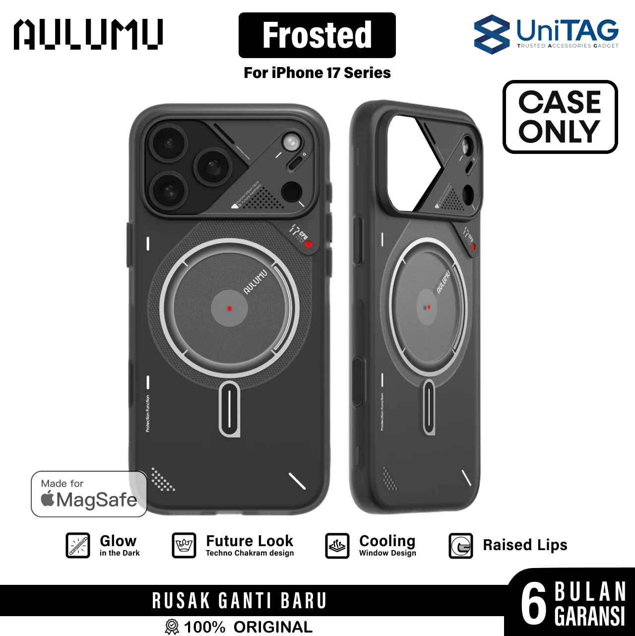 Aulumu iPhone 17 Pro Case Frosted MagSafe - Translucent Gray A17-TPU-GY-PRO