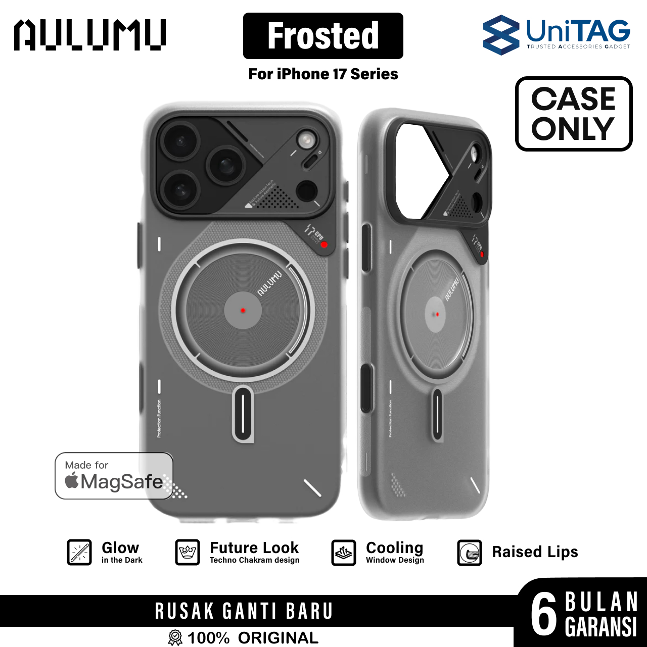 Aulumu iPhone 17 Pro Max Case Frosted MagSafe - Translucent White A17-TPU-CR-PM