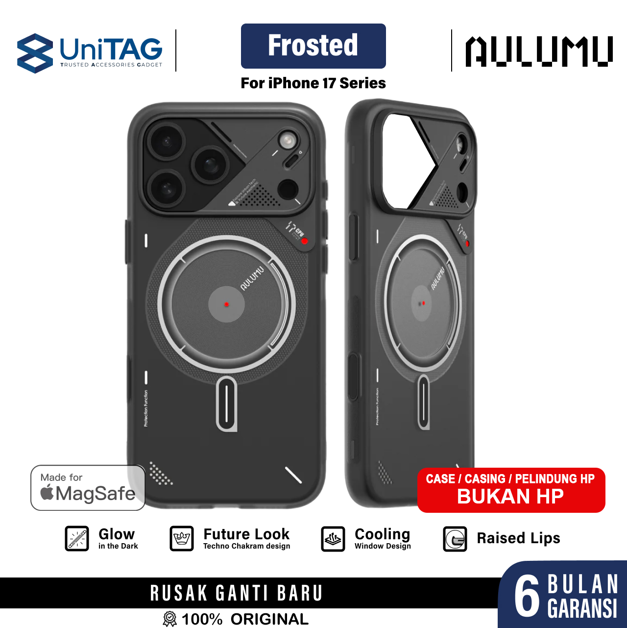 Aulumu iPhone 17 Pro Case Frosted MagSafe - Translucent Gray A17-TPU-GY-PRO