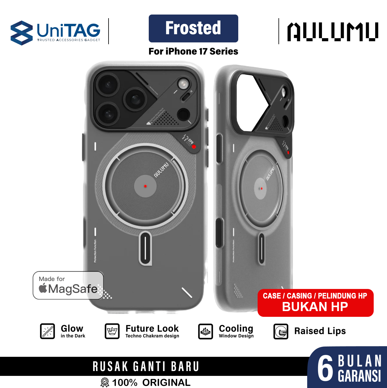 Aulumu iPhone 17 Pro Max Case Frosted MagSafe - Translucent White A17-TPU-CR-PM