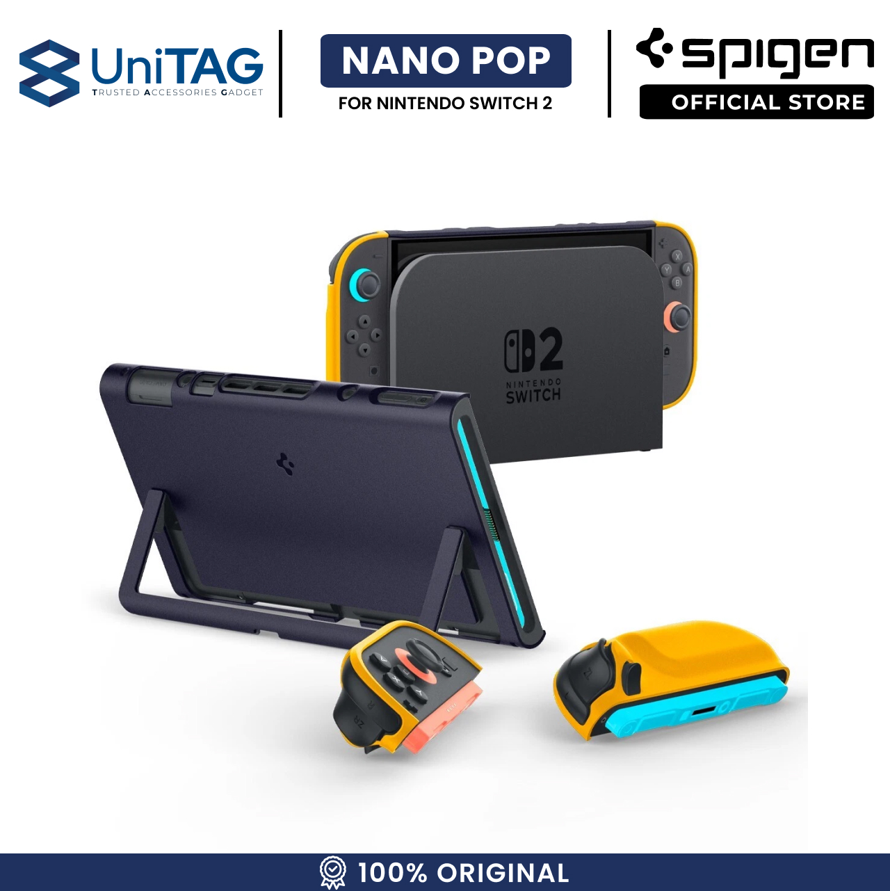 Spigen Nintendo Switch 2 Case Nano Pop V2 - Blueberry Navy ACS10205