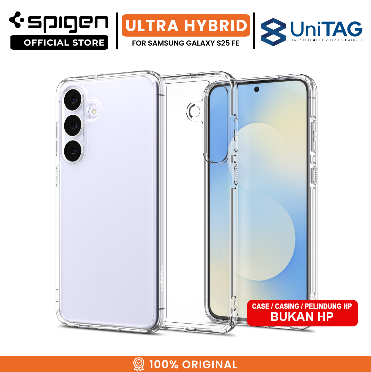 Spigen Samsung Galaxy S25 FE Case Ultra Hybrid - Crystal Clear ACS10026
