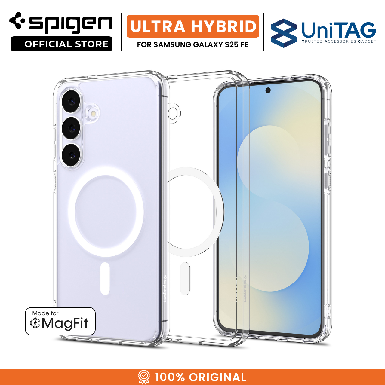 Spigen Samsung Galaxy S25 FE Case Ultra Hybrid MagFit - Clear White ACS10027