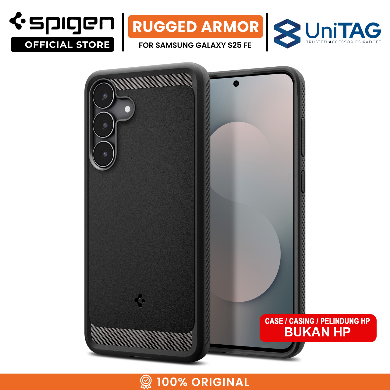 Spigen Samsung Galaxy S25 FE Case Rugged Armor - Matte Black ACS10025