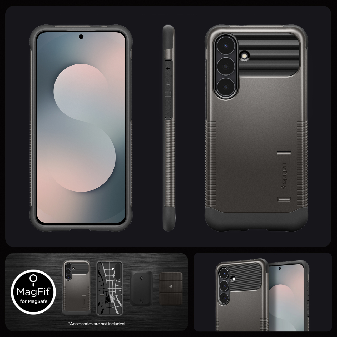Spigen Samsung Galaxy S25 FE Case Slim Armor MagFit - Gunmetal ACS10230
