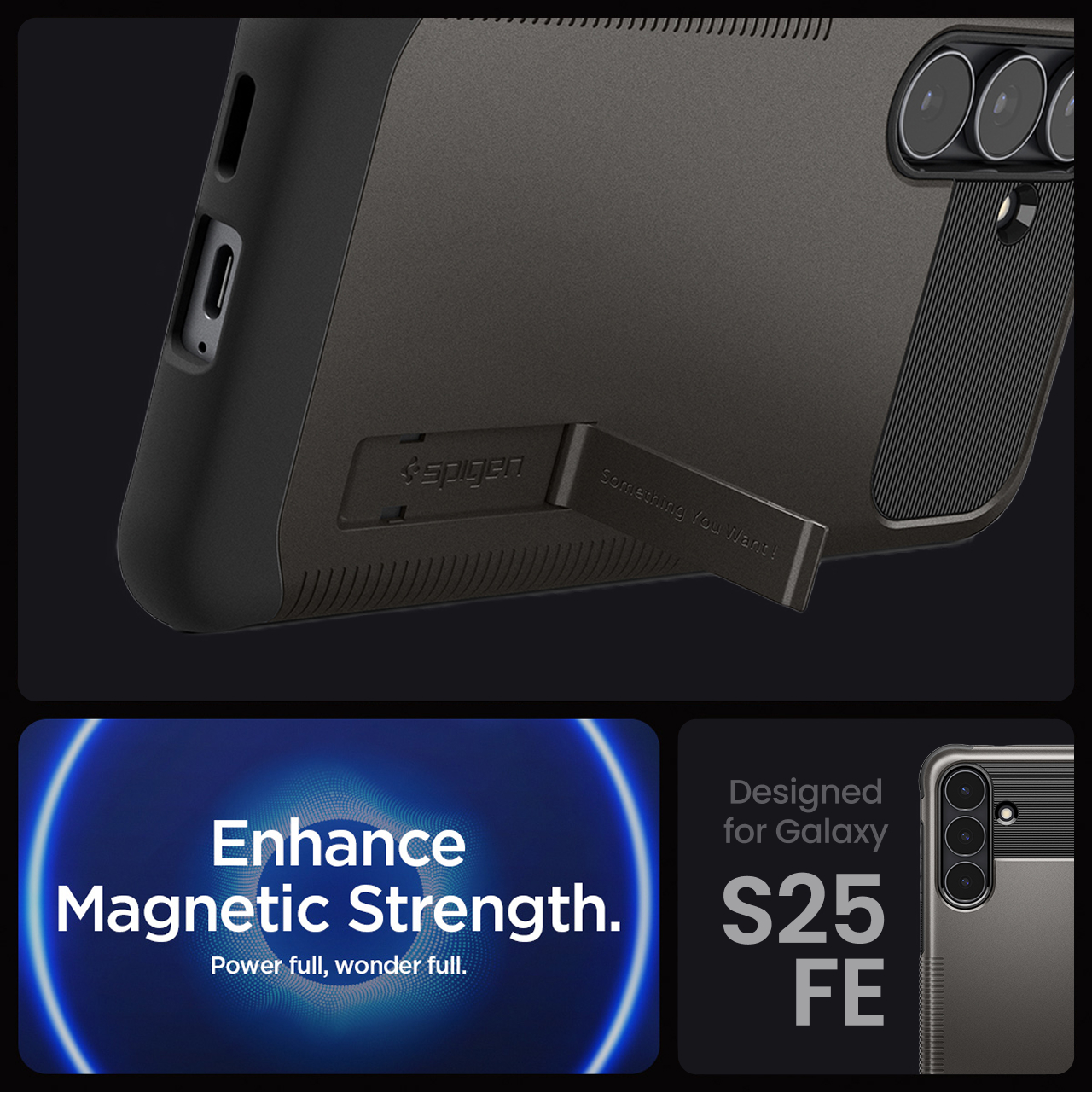 Spigen Samsung Galaxy S25 FE Case Slim Armor MagFit - Gunmetal ACS10230