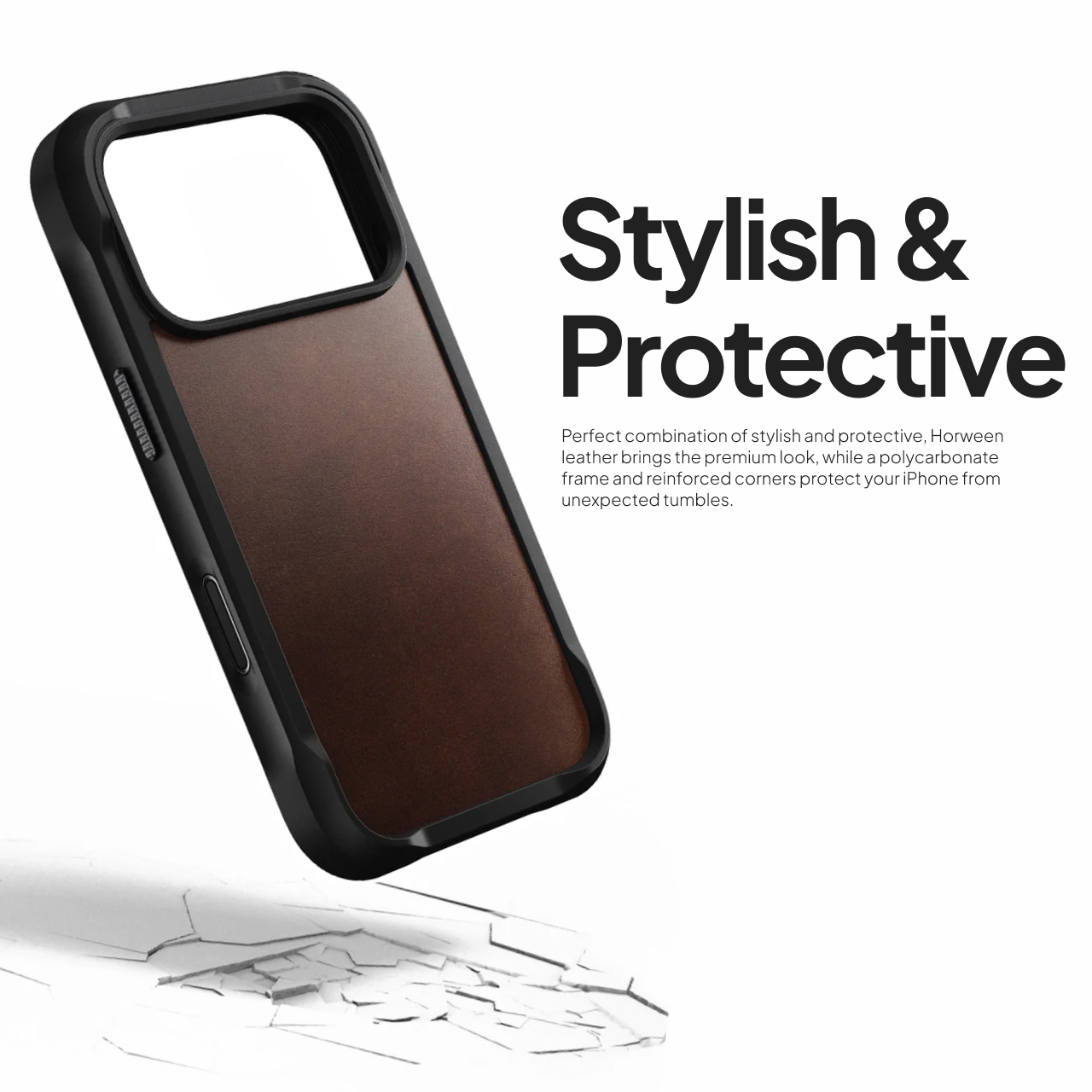 Nomad iPhone 17 Pro Max Case Rugged Leather Case - Black Horween NM011789858