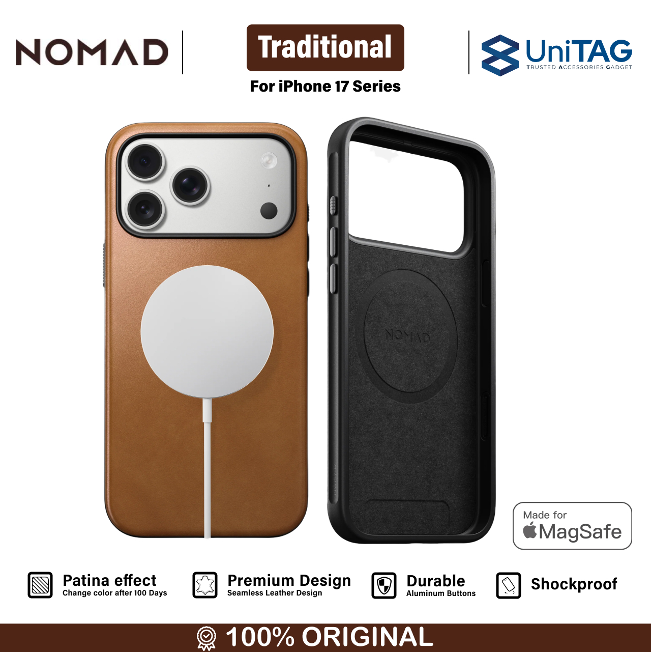 Nomad iPhone 17 Pro Max Case Magsafe Traditional Leather Case - English Tan NM011888858