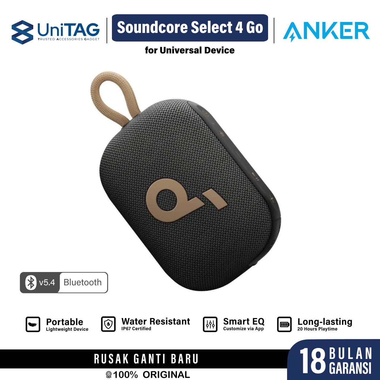 Anker Speaker Soundcore Select 4 Go - Black & Golden A31X11B1