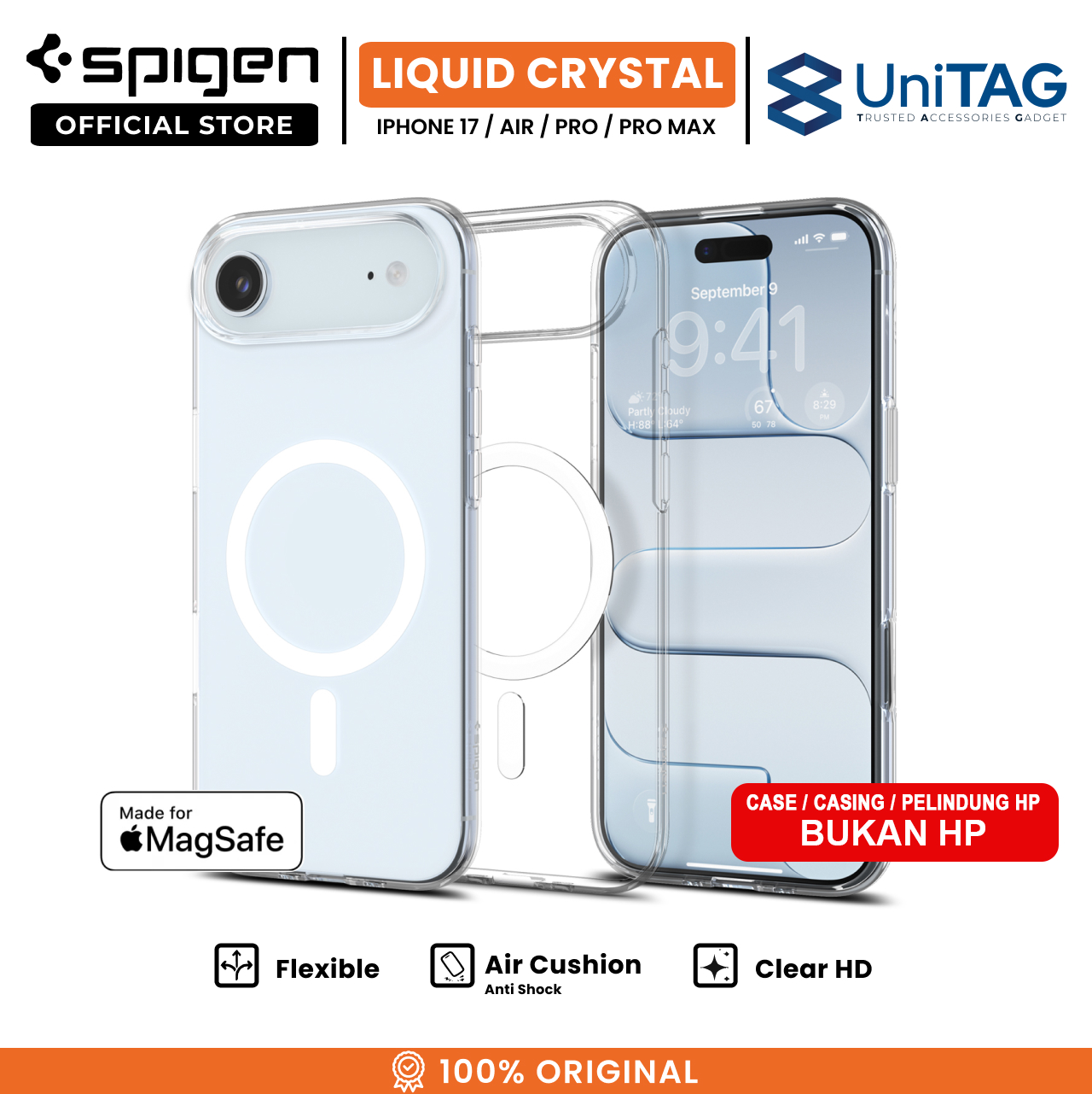 Spigen iPhone 17 Pro Case Liquid Crystal MagFit - Clear White ACS10396 (Offline SKU)