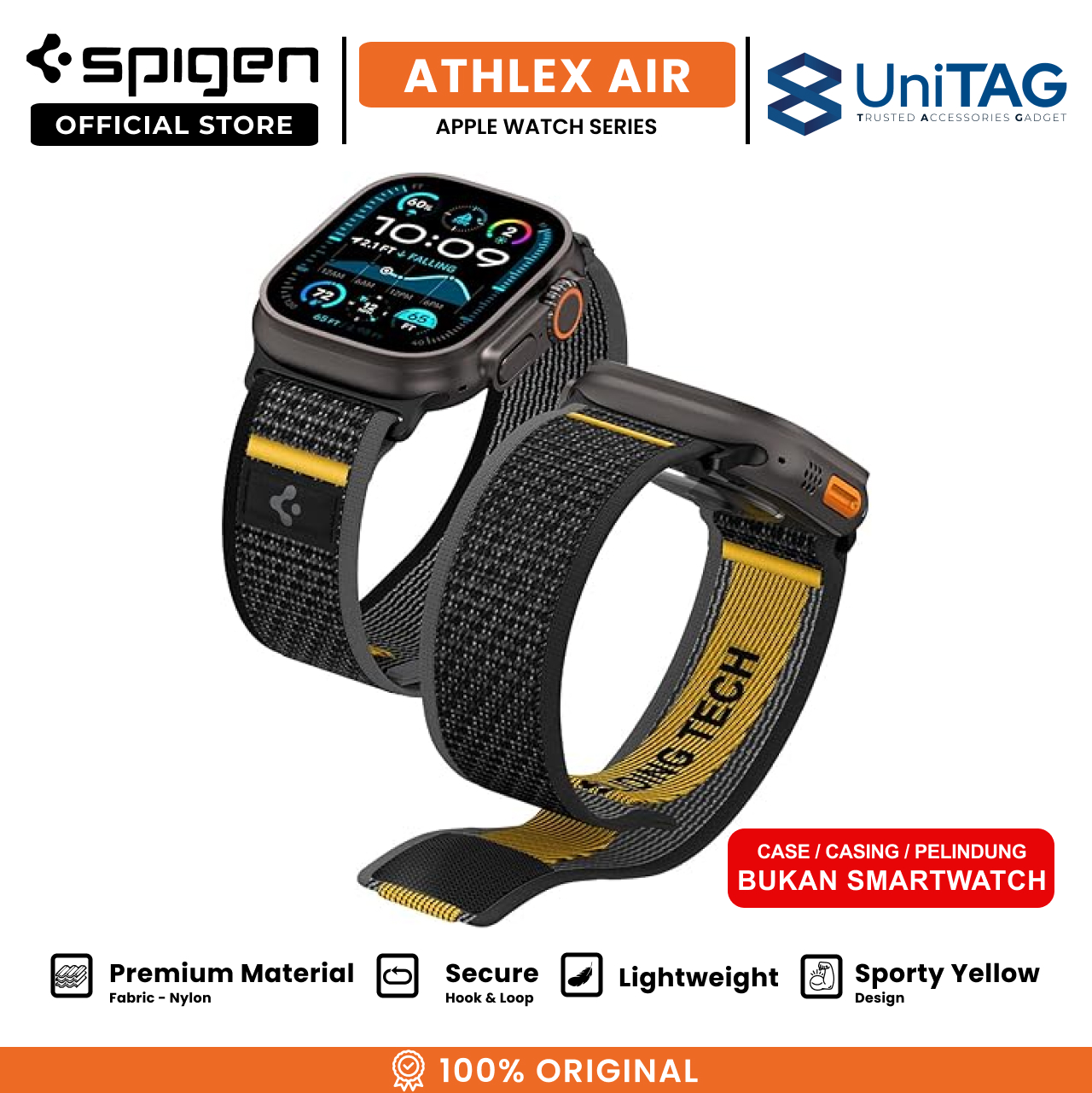 Spigen Apple Watch 49mm / 46mm / 45mm / 44mm / 42mm (Series 3 / 2 / 1) Strap Band Athlex Air - Active Black AMP09033