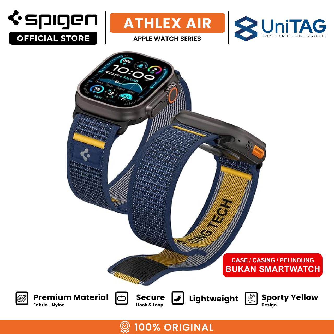 Spigen Apple Watch 49mm / 46mm / 45mm / 44mm / 42mm (Series 3 / 2 / 1) Strap Band Athlex Air - Active Navy AMP09036