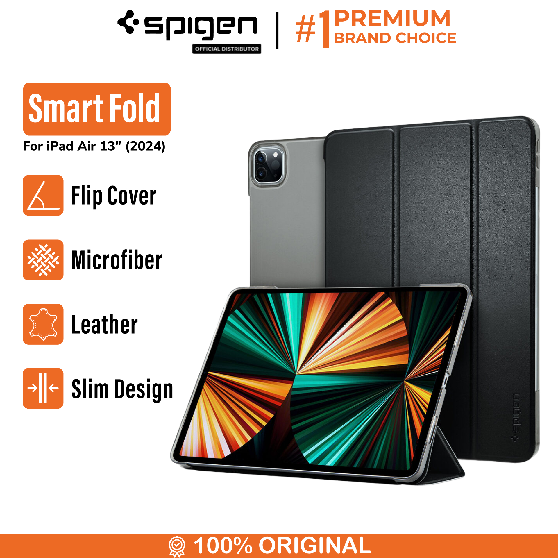 Spigen iPad Air 13" (2024) Case Smart Fold - Black ACS07676