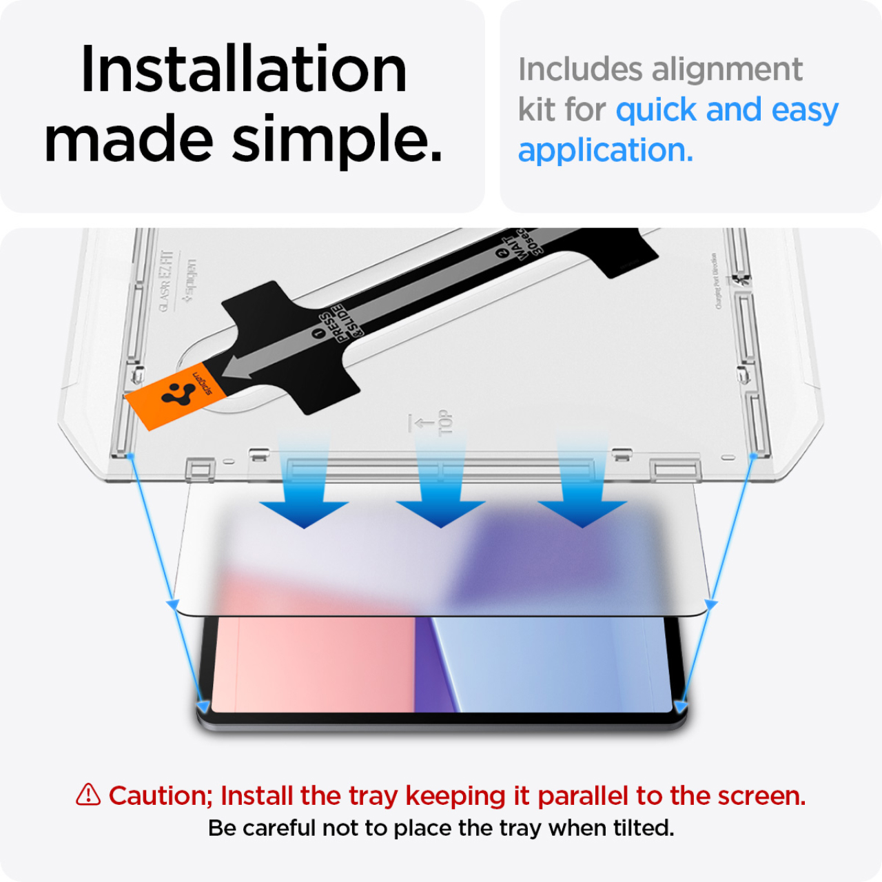 Spigen iPad Air 11" (2025 / 2024) Tempered Glass with Tray 1 Pack Glas.tR EZ Fit - Transparency AGL07798