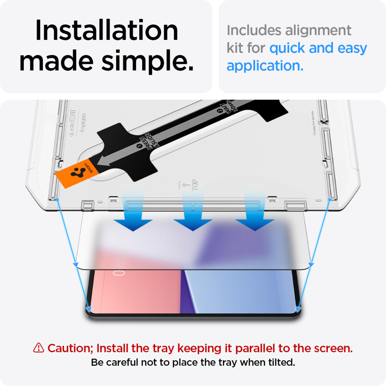 Spigen iPad Pro 11" (2024) Screen Protector with Tray 1 Pack Paper Touch EZ Fit - Transparency AGL07789-1