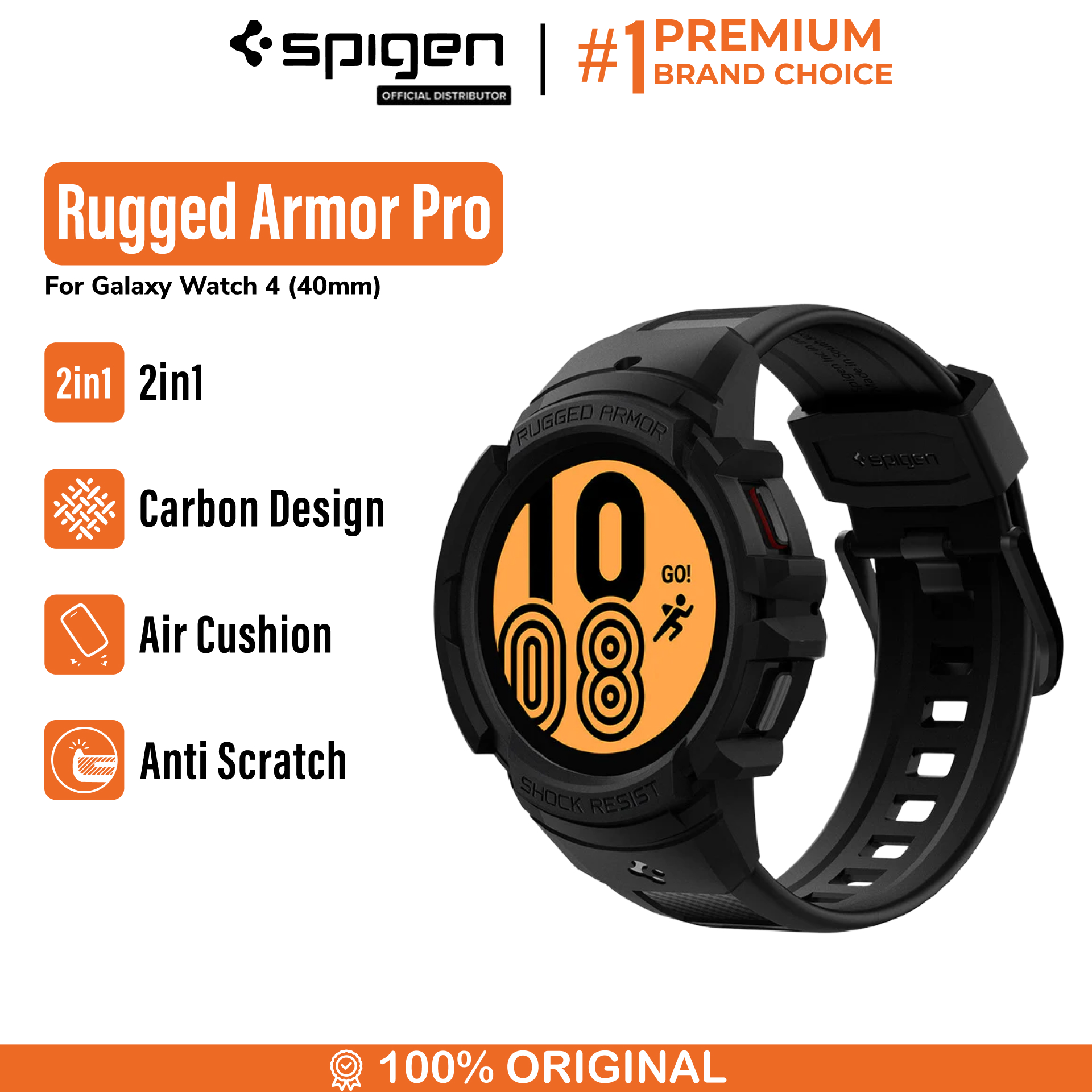 Case Strap Samsung Galaxy Watch 4 44mm / 40mm Spigen Rugged Armor Pro